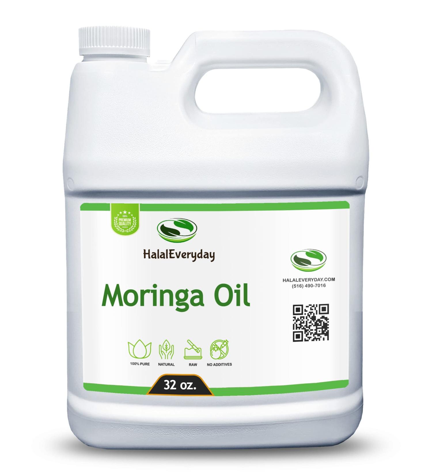 HalalEveryDay Moringa Oil - 100% Pure Natural Unrefined Virgin Organic | Cosmetic & Food Grade | For Skin Body Hair & Face (32 oz.) - Buy Online on GoSupps.com