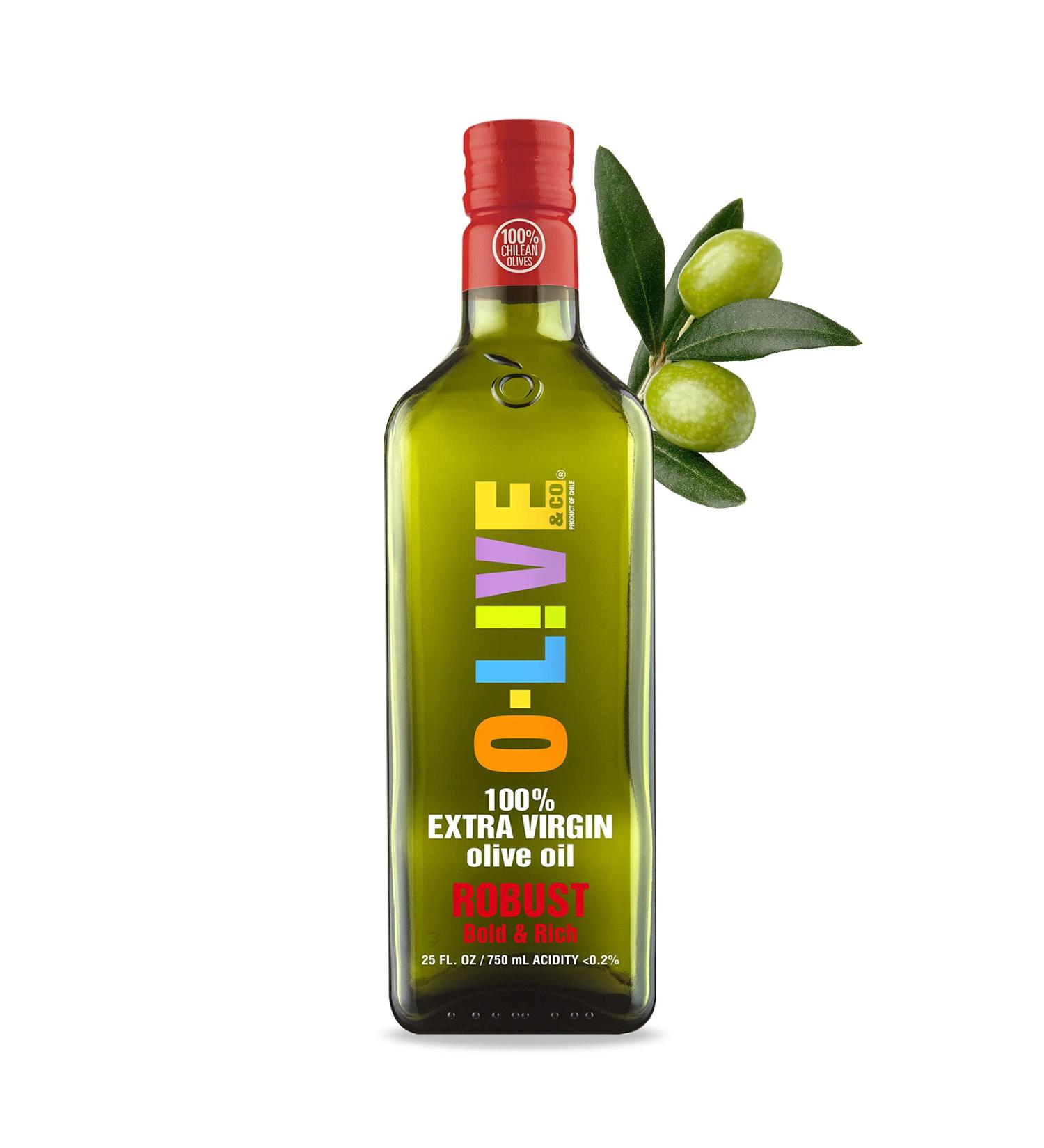 O-Live & Co. Robust First Cold-Pressed Extra Virgin Olive Oil - Gold Medal Awarded - Estate Grown - Bold Flavor - 25 Fl Oz - Perfect for Cooking and Baking - Buy Online on GoSupps.com