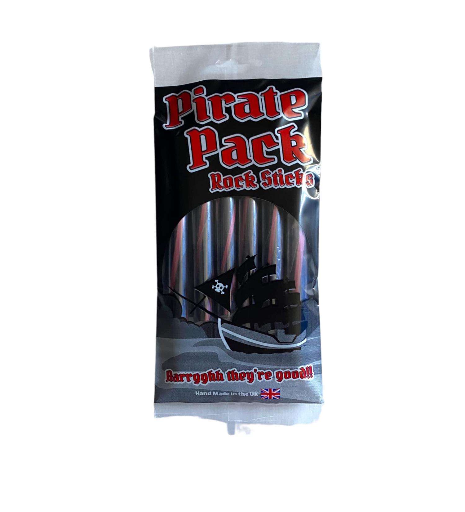 Pirate Rock Bag 6 Sticks Original Liquorice Cream Rock Retro Sweets Gift Bag Sweet Shop - Classic Sweets Traditional Taste.