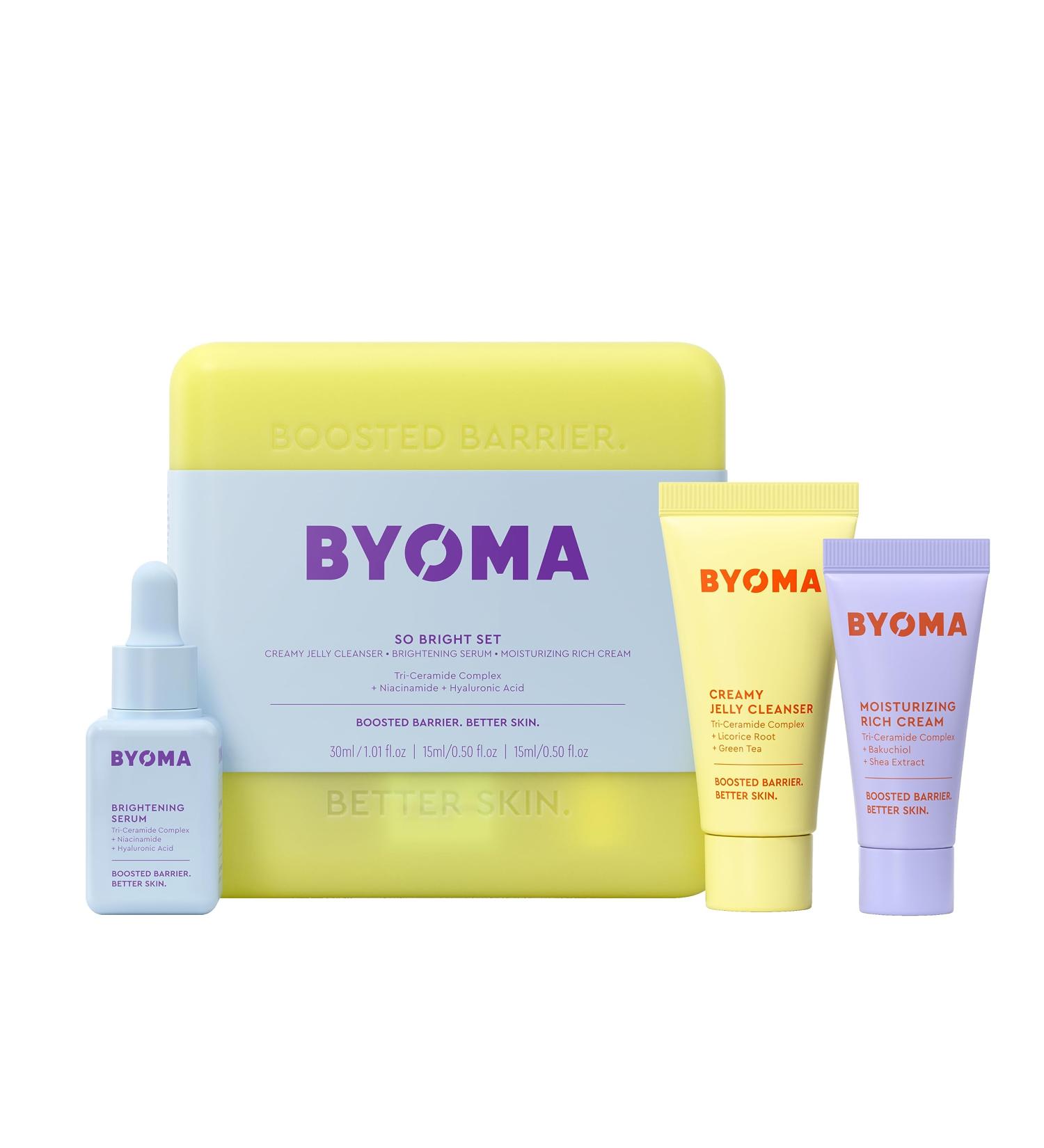 BYOMA Brightening Starter Kit - Mini Cleanser, Rich Cream, Brightening Serum - 60ml Total - Buy Online on GoSupps.com