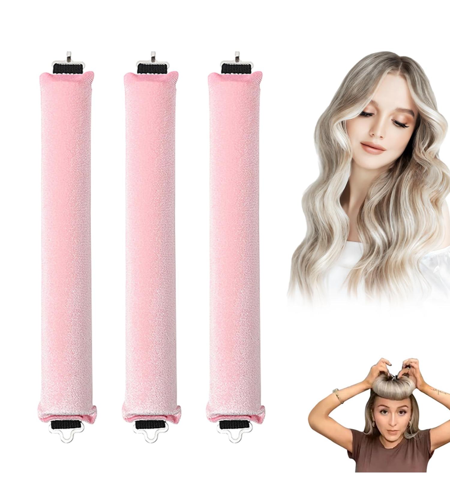 Miioto Heatless Curls Band - 3 Piece Soft Overnight Hair Curler for Long & Short Hair No Heat Pink - Buy Online on GoSupps.com
