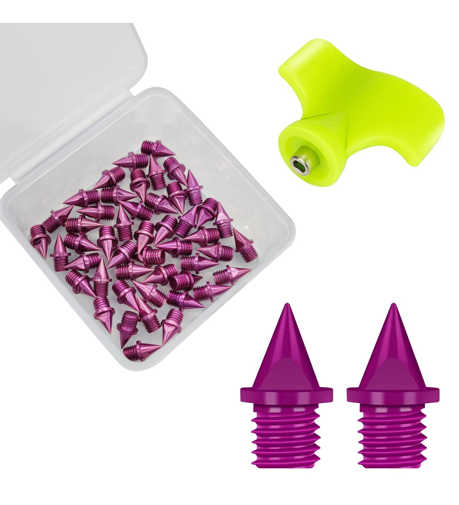 UTOBEST 1/4 Inch Track Spikes - 48 Carbon Steel Spikes with Spike Wrench - Lightweight Replacement Spikes for Sprinting and Cross Country Events - S02 Purple - Buy Online on GoSupps.com