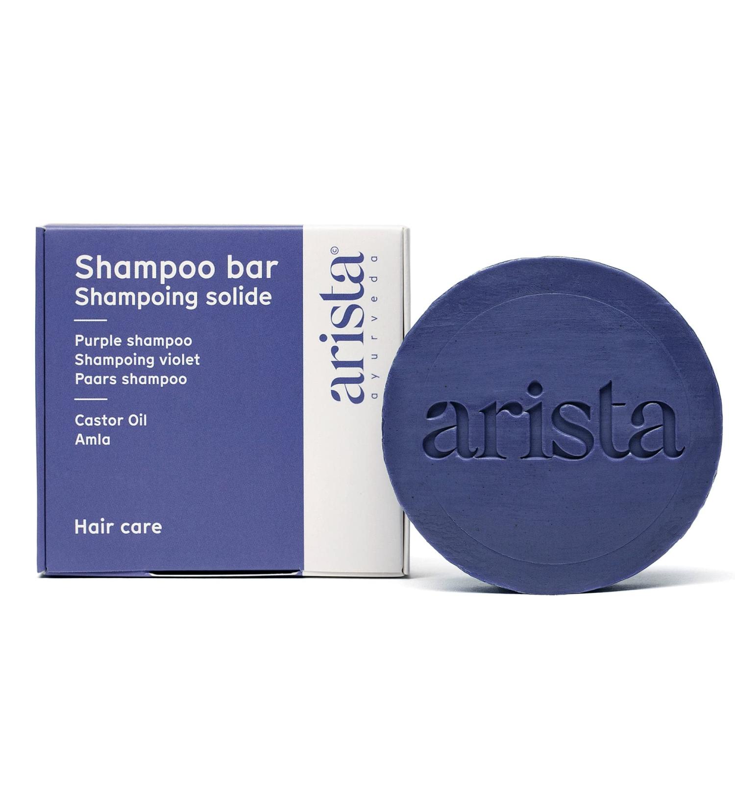 Arista Purple Shampoo Bar with Amla Fruit Powder & Castor Oil - Moisturizing Solid Shampoo for Grey Hair - Buy Online on GoSupps.com