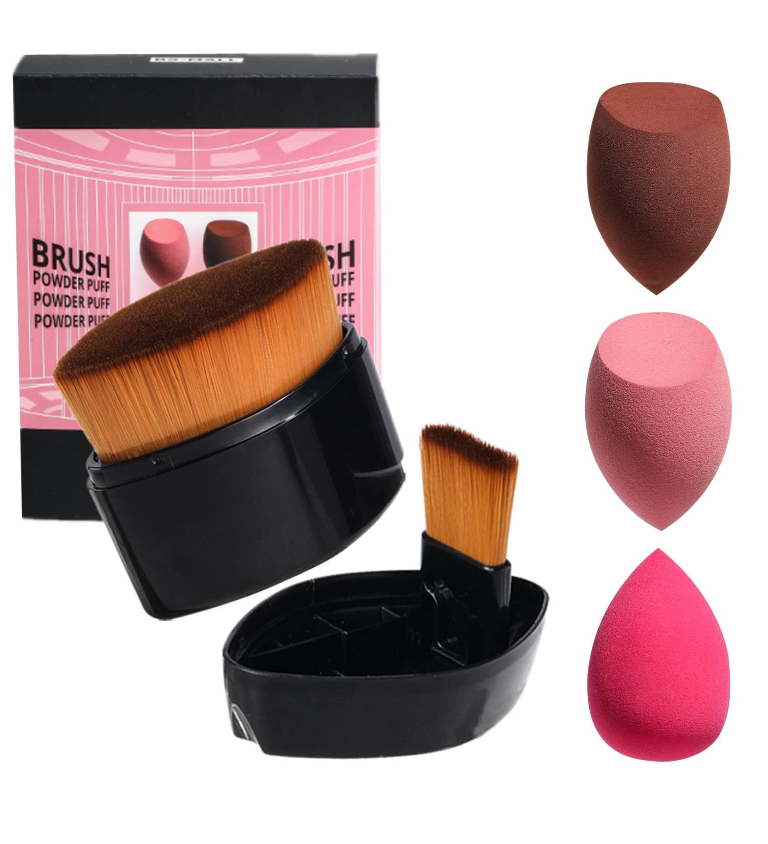 BS-MALL Foundation Makeup Brush Set with 3 Makeup Sponges - Synthetic Powder Cream Cosmetics Brushes for Face Magic Makeup - Buy Online on GoSupps.com