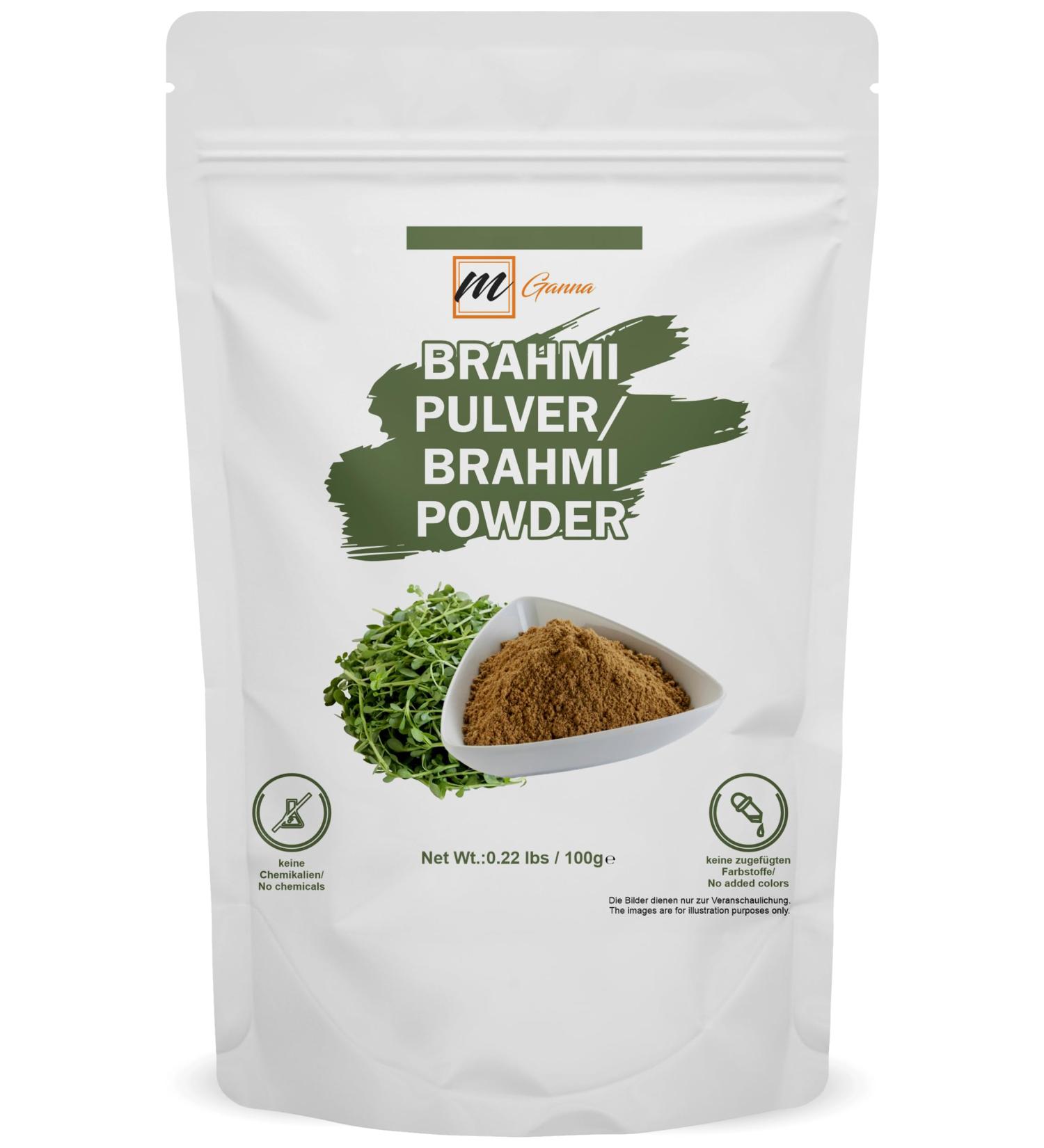  mGanna 100% Pure and Natural Brahmi Powder | Bacopa Monnieri Powder for Hair and Health 0.22 lbs / 100 g - Buy Online on GoSupps.com