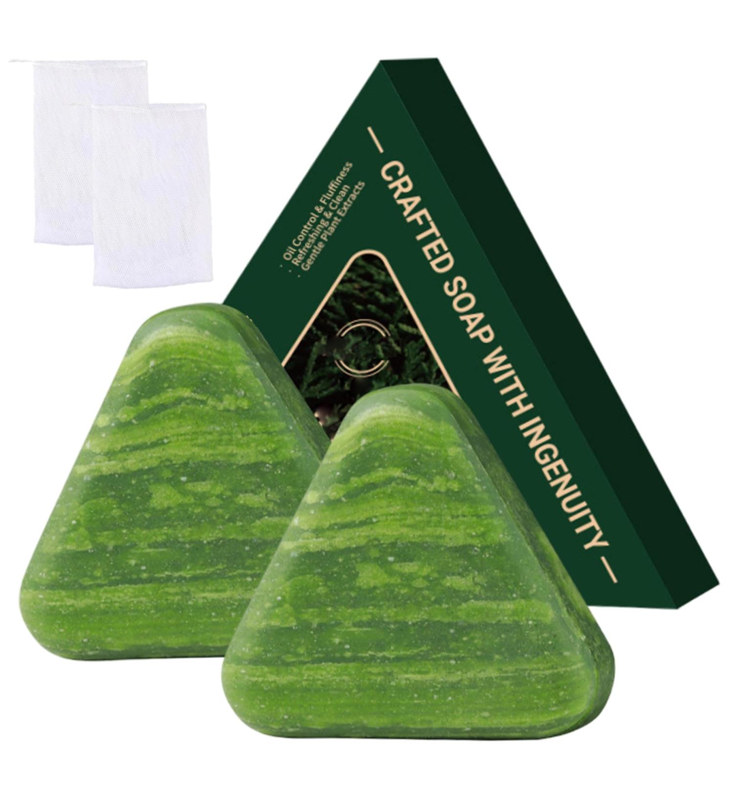 Savon en barre de shampoing 2 pi ces Triangle de barre shampoing naturel barres d'herbe Usman apaisant et renfor ant les cheveux pour femmes et hommes - Buy Online on GoSupps.com