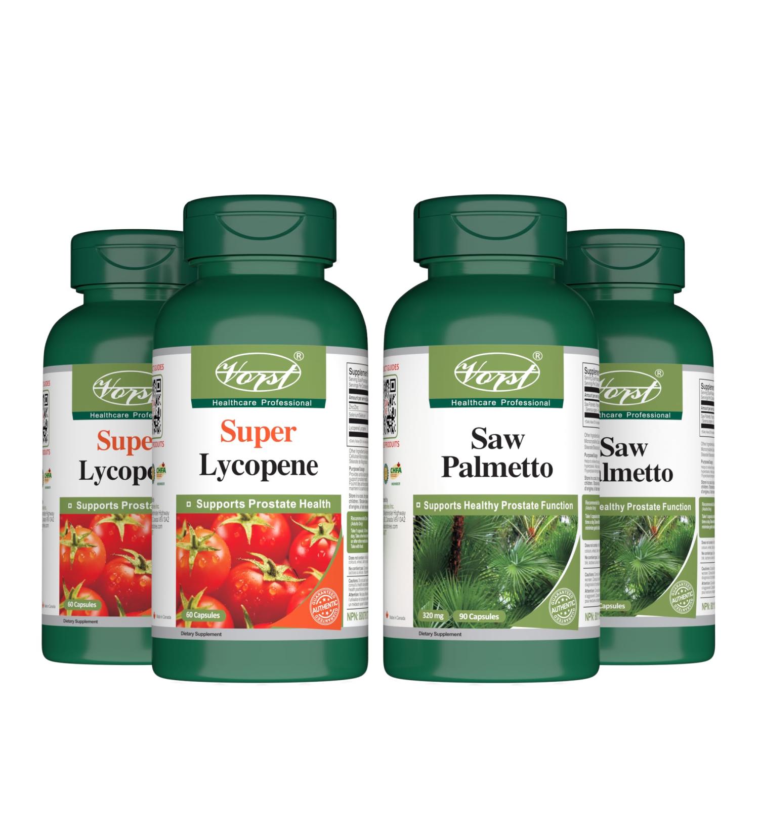 VORST Premium Lycopene 60 Capsules and Saw Palmetto 90 Capsules | Combo Bundle 2 x 2 Bottles - Buy Online on GoSupps.com