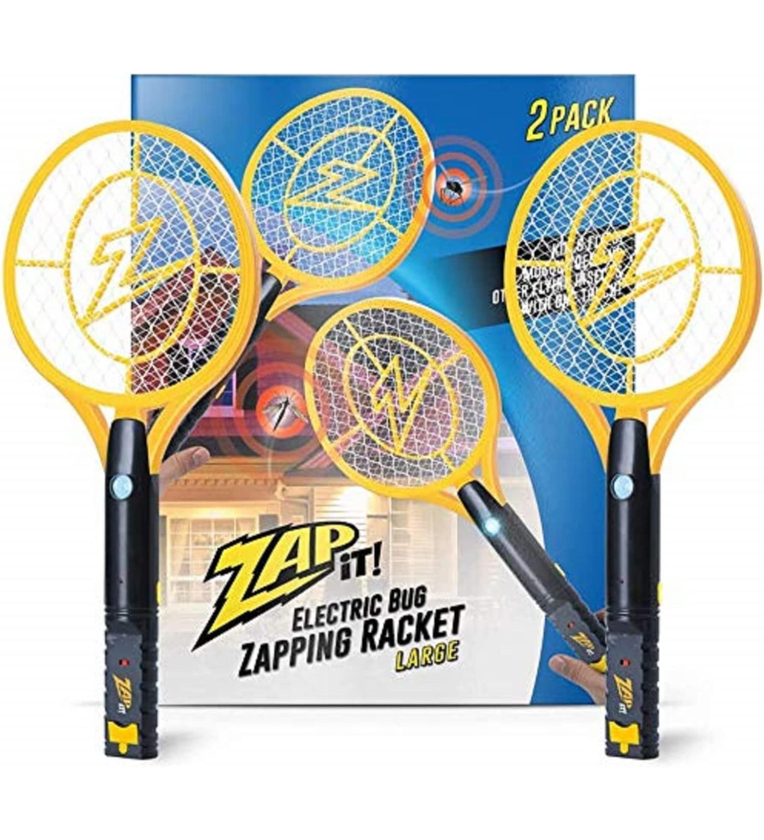 ZAP IT Rechargeable Bug Zapper Racket 4000 Volt - USB Charging Cable - 2 Pack - Large Yellow - Buy Online on GoSupps.com