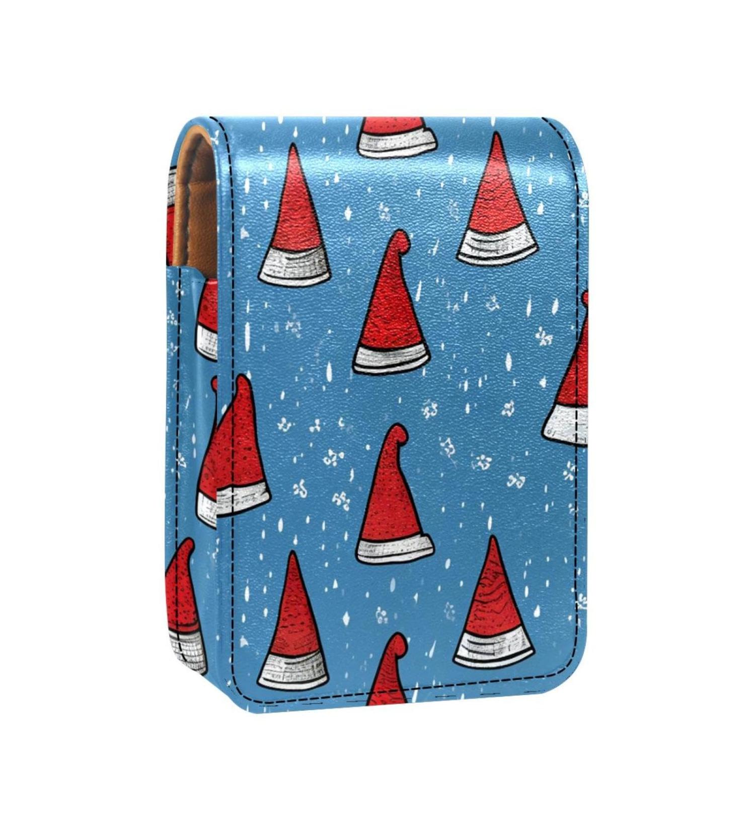 Travel Lipstick Organizer Case | Portable Makeup Bag with Mirror | Cartoon Christmas Design - Shop Now - Buy Online on GoSupps.com