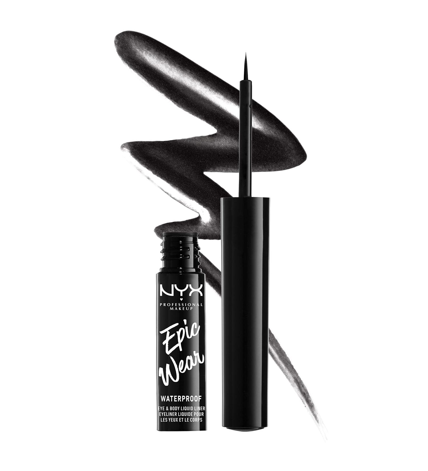 NYX Epic Wear Metallic Liquid Liner - Waterproof Long-Lasting Eyeliner in Black Metal - Buy Online on GoSupps.com