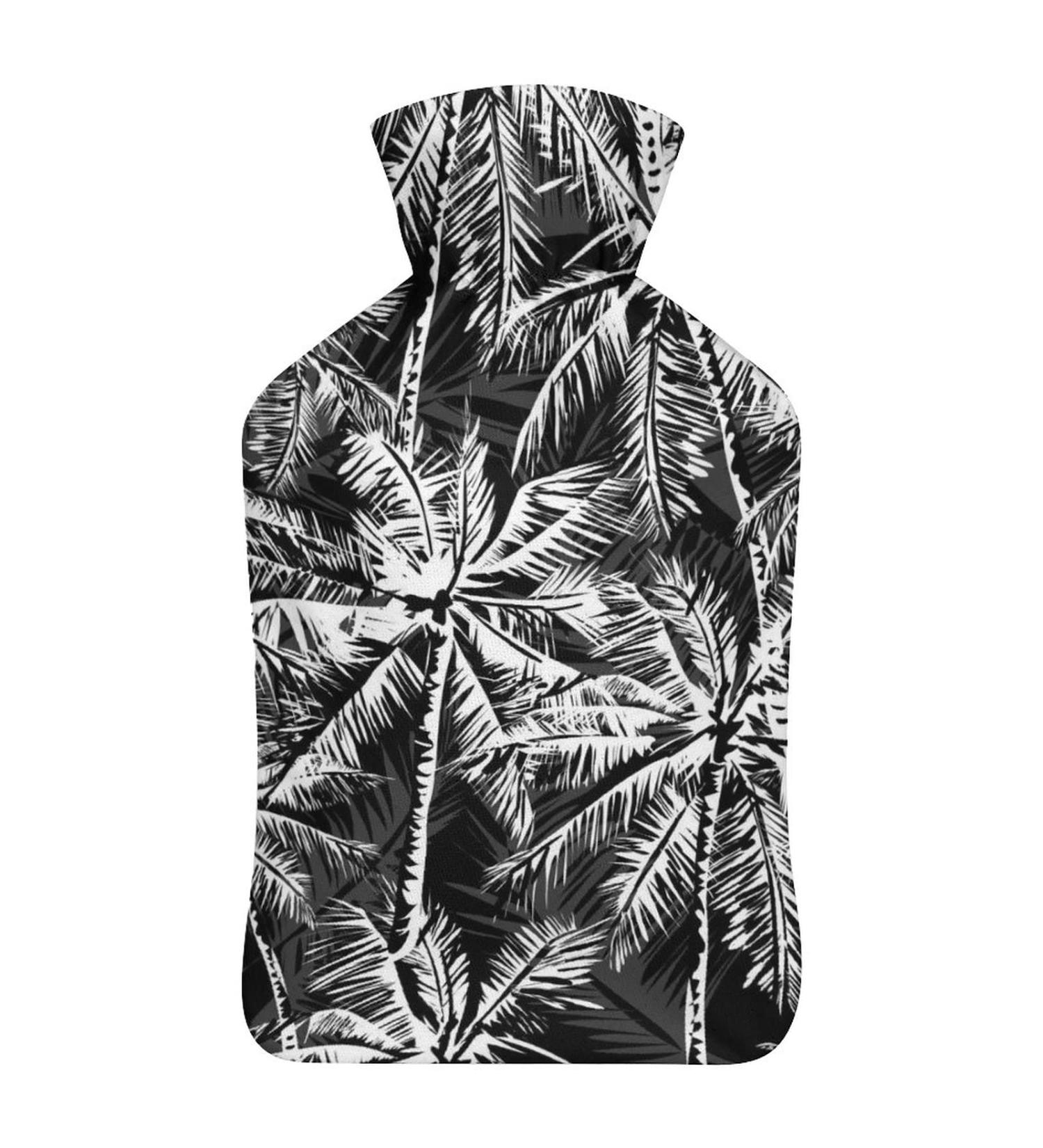 White Palm Hot Water Bottle with Plush Cover - Soft Bed Warmer for Adults & Kids | 26.5x15.3cm - Ideal for Comfort & Relief - Buy Online on GoSupps.com