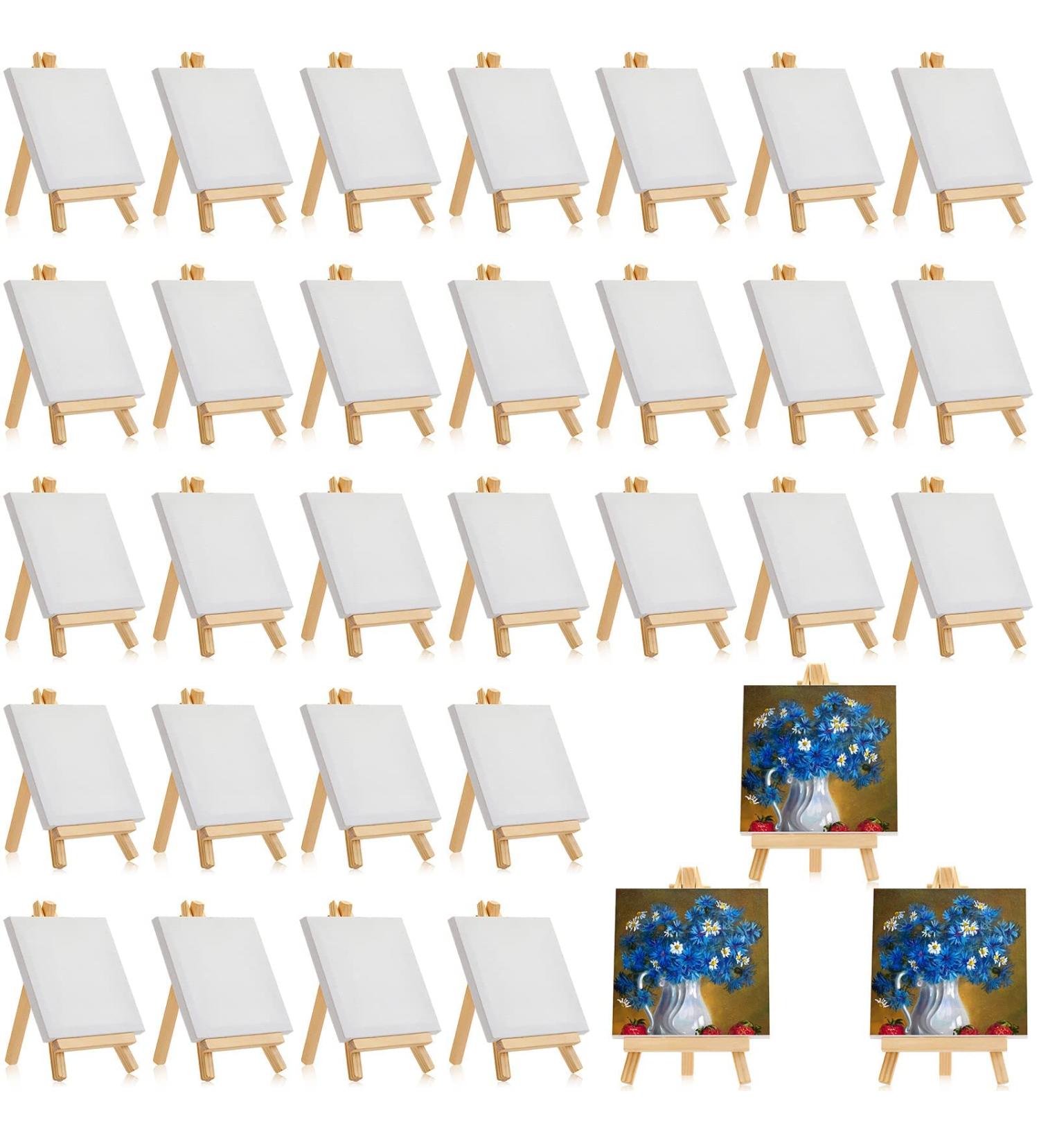 Mimorou Stretched Mini Canvases Small Painting Canvas with Easel Art for Wood Display Kids Craft Acrylic Pouring Oil Water Color Supply(64 Pack 4 x Inch) 4 x 4 Inch 64 - Buy Online on GoSupps.com