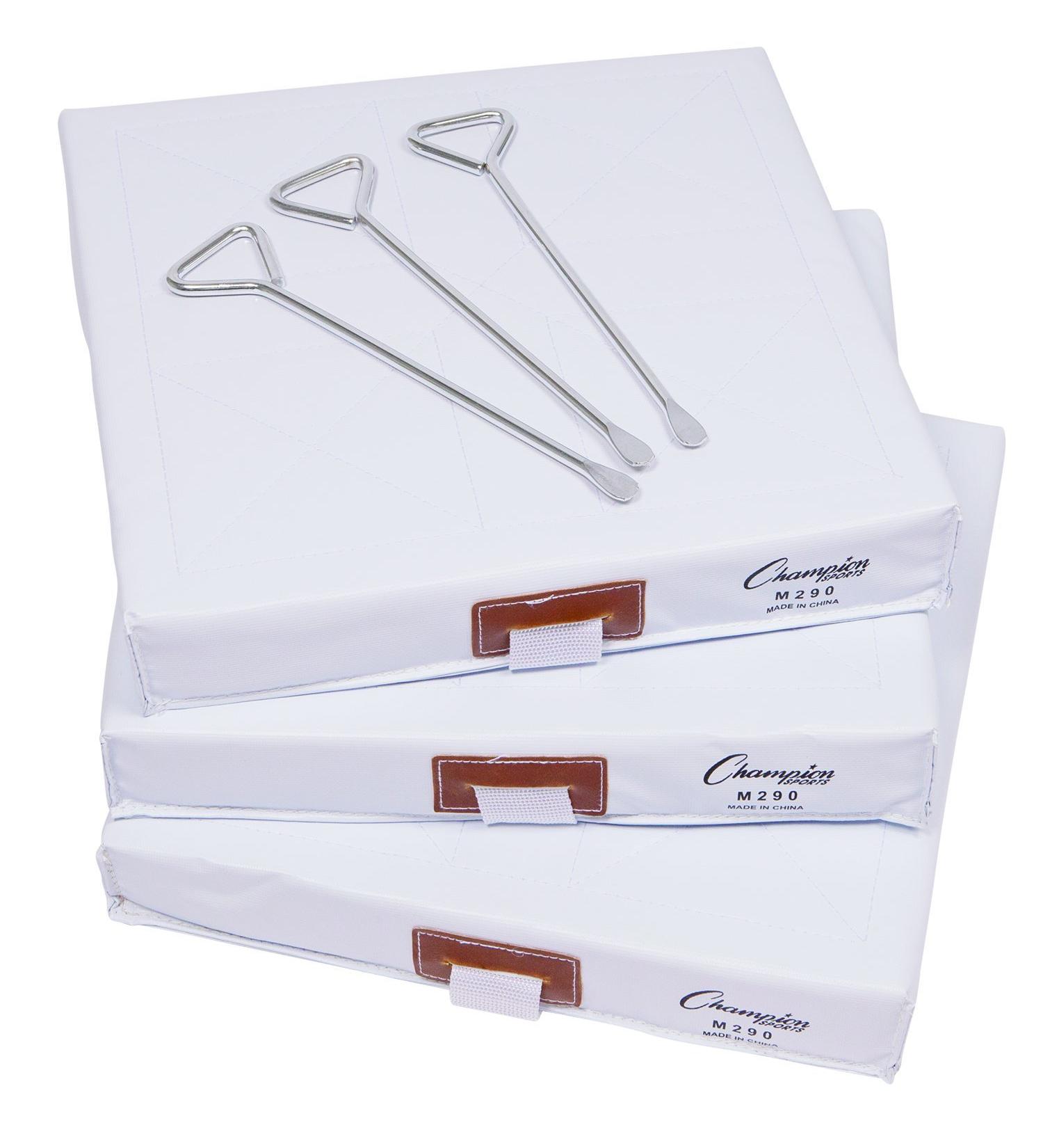 Champion Sports Foam Filled Nylon Cover Baseball Base Set - Quilted Cover with 1 Strap - 14 x 14 x 2 - Buy Online on GoSupps.com