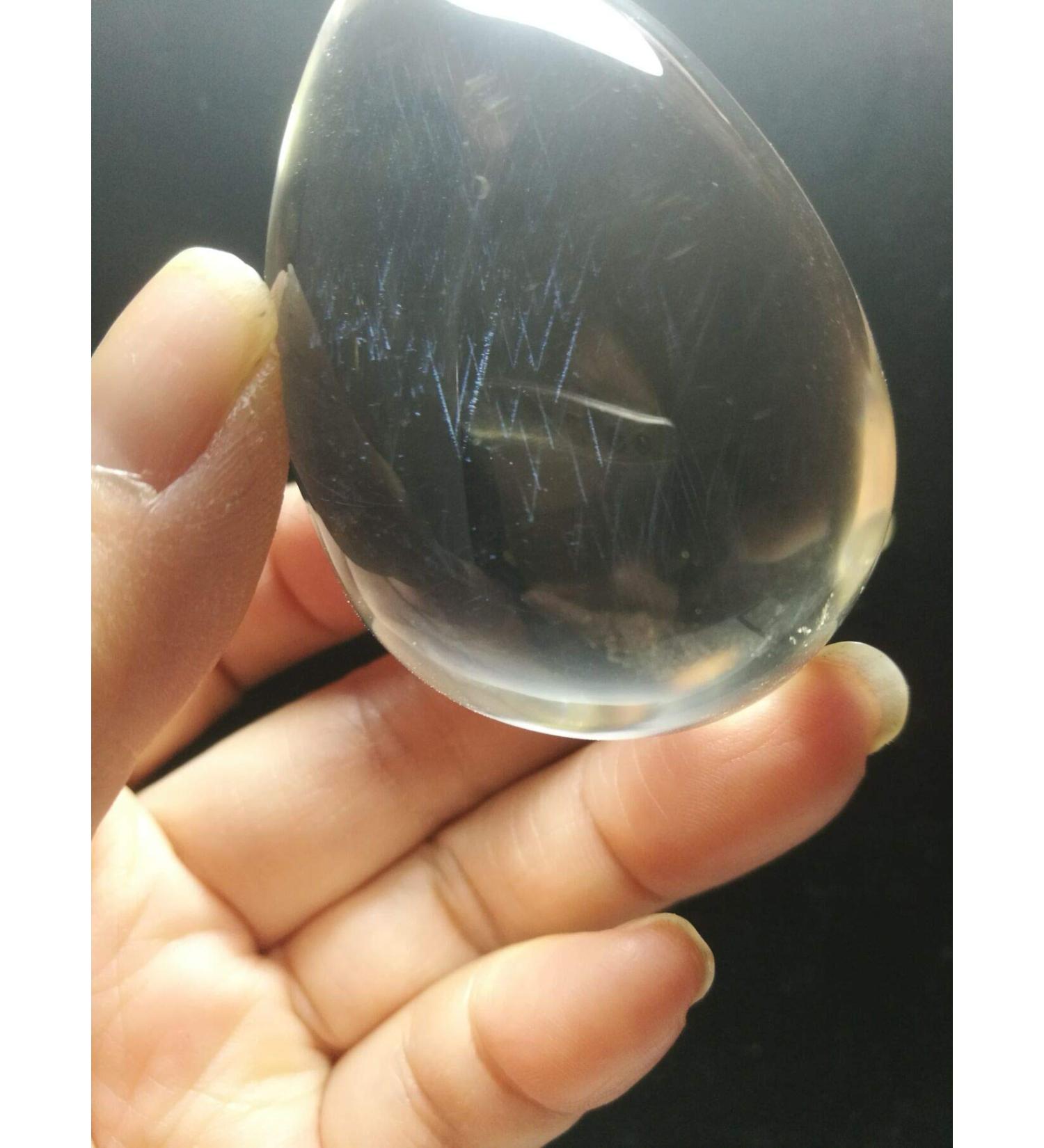 Natural Crystal Rough Rare Natural Clear Blue Rutiles Crystal Quartz Egg 2.28 Inch Spiritual Reiki yuebang - Buy Online on GoSupps.com
