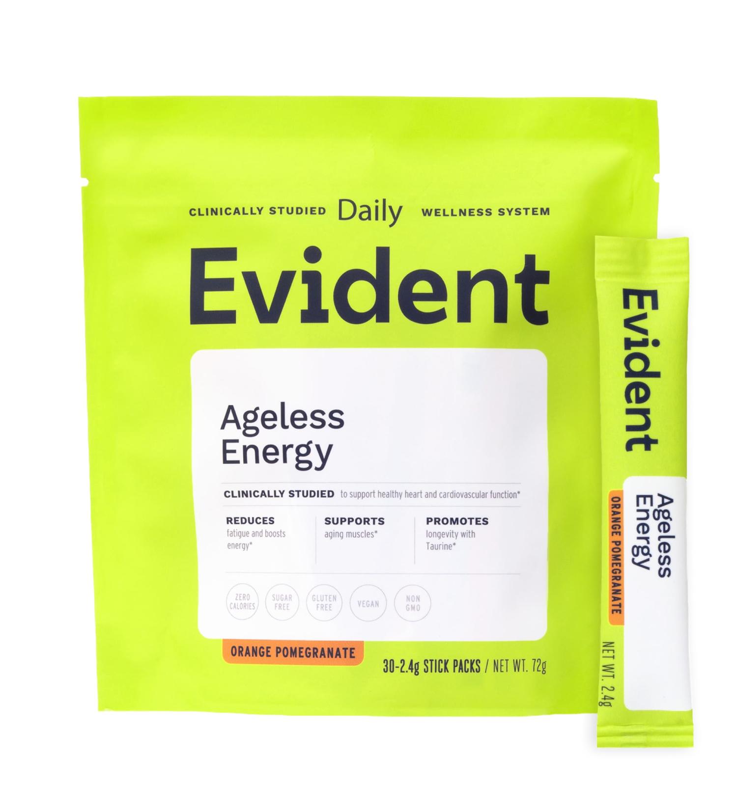 Ageless Energy Powder CoQ10 Supplement w/Taurine Vitamins B6 & B12 & ATP Helps Improve Energy & Heart Function Reduce Muscle Fatigue 30 Stick Packs Orange Pomegranate 2.54 Ounce (Pack of 1) - Buy Online on GoSupps.com