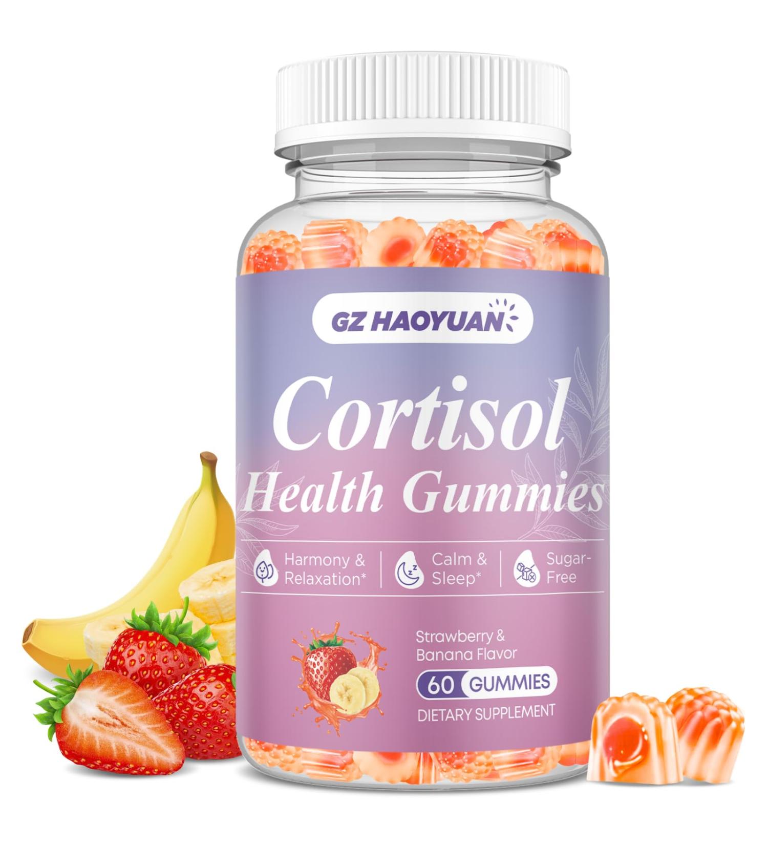 Cortisol Supplements for Women & Men - Cortisol Gummies with Magnesium Glycinate, Ashwagandha, L-Theanine, Vitamin B Complex for Relaxation, Sleep, Calm Mood & Focus - Vegan, Sugar Free Filled Gummies - Buy Online on GoSupps.com