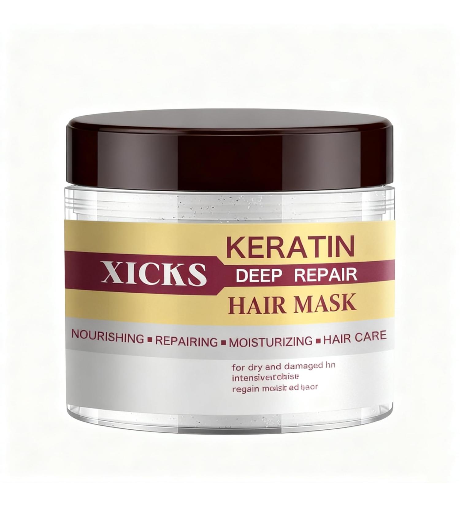 Keratin Deep Repair hair mask intensive nourishing and moisturizing treatment for dry and damaged hair repaired to regain silky hydrated hair 500 ml - Buy Online on GoSupps.com
