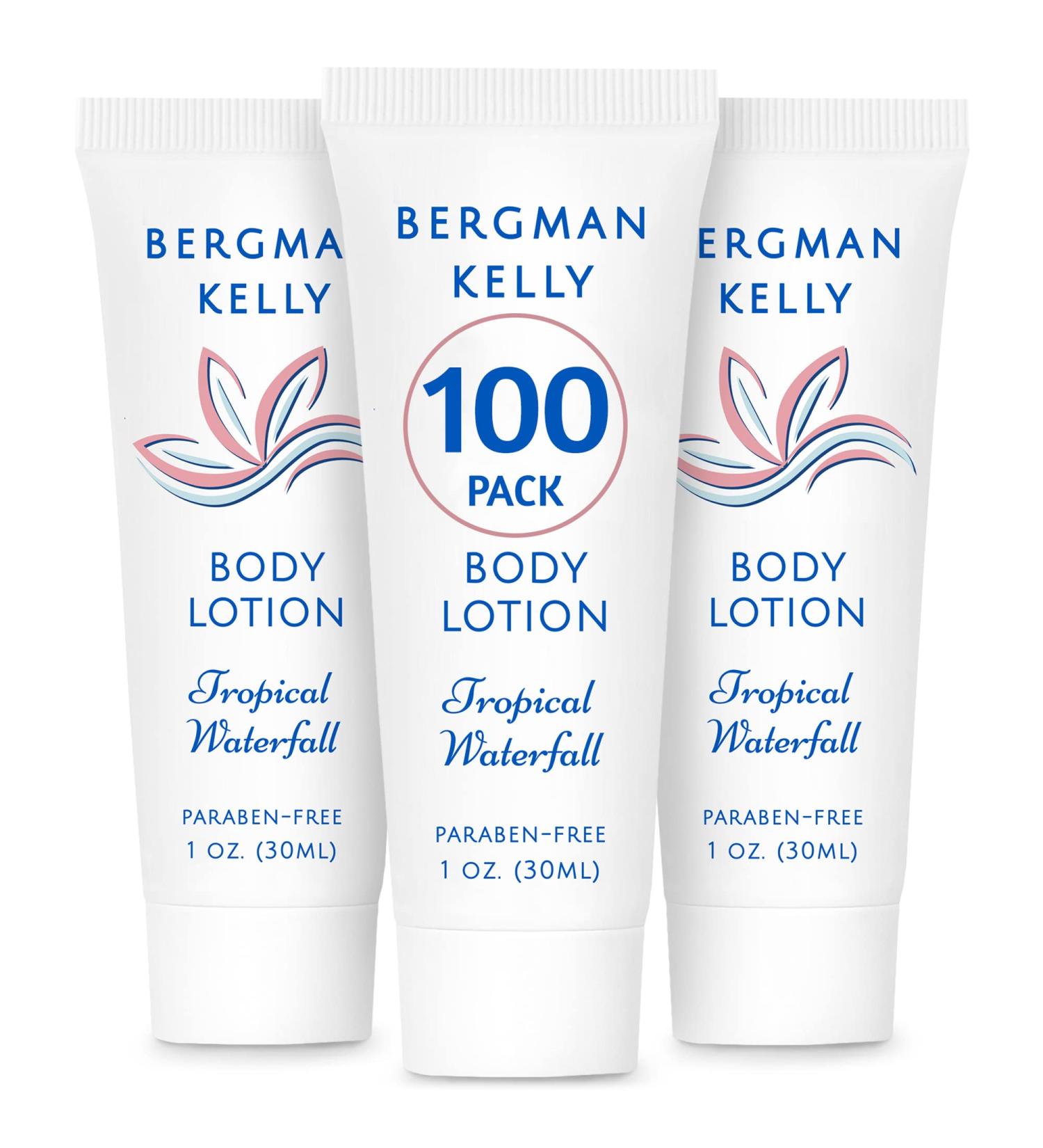 BERGMAN KELLY Travel Size Lotion 1 fl oz 100 PK Tropical Waterfall | Invigorating Body Lotion for Guests | Small Size Hotel Toiletries Bulk Pack - Buy Online on GoSupps.com