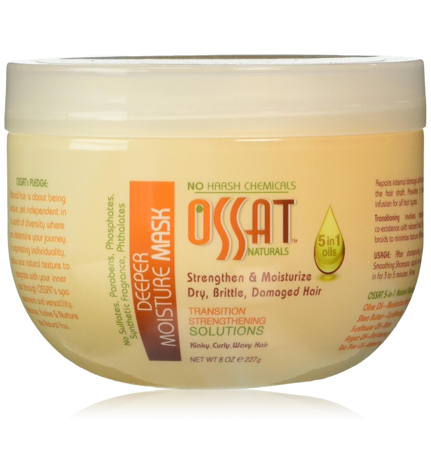 Ossat Deeper Moisture Mask 8 oz - Sulfate-Free & Paraben-Free | With Shea Butter, Olive Oil, Sunflower Oil, Tea Tree Oil, and Argan Oil - Strengthening & Moisturizing Hair Mask OSS7833 - Buy Online on GoSupps.com