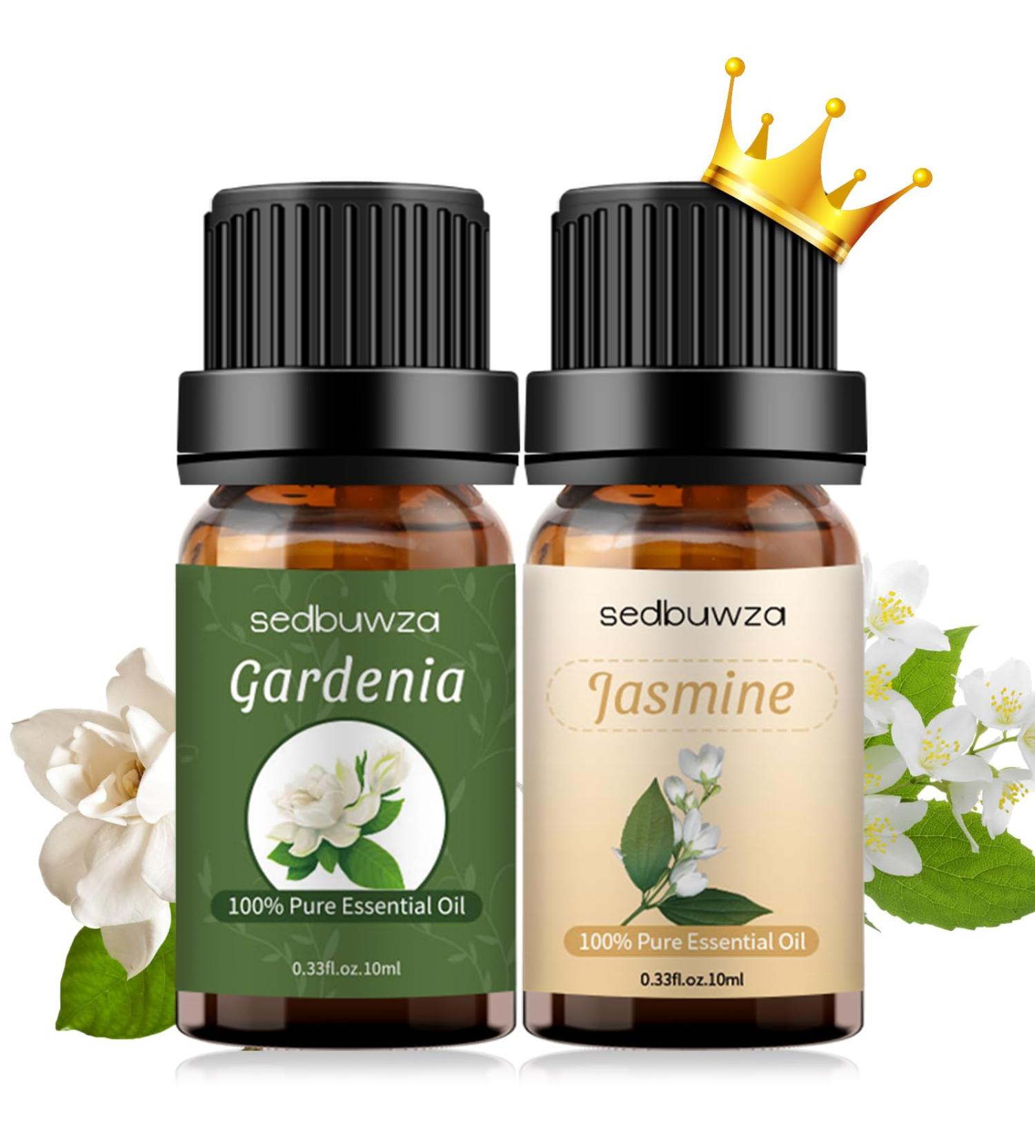 Sedbuwza Gardenia Jasmine Essential Oil Set - 2 x 10ml for Diffuser Aromatherapy Soap & Candle Making - Buy Online on GoSupps.com
