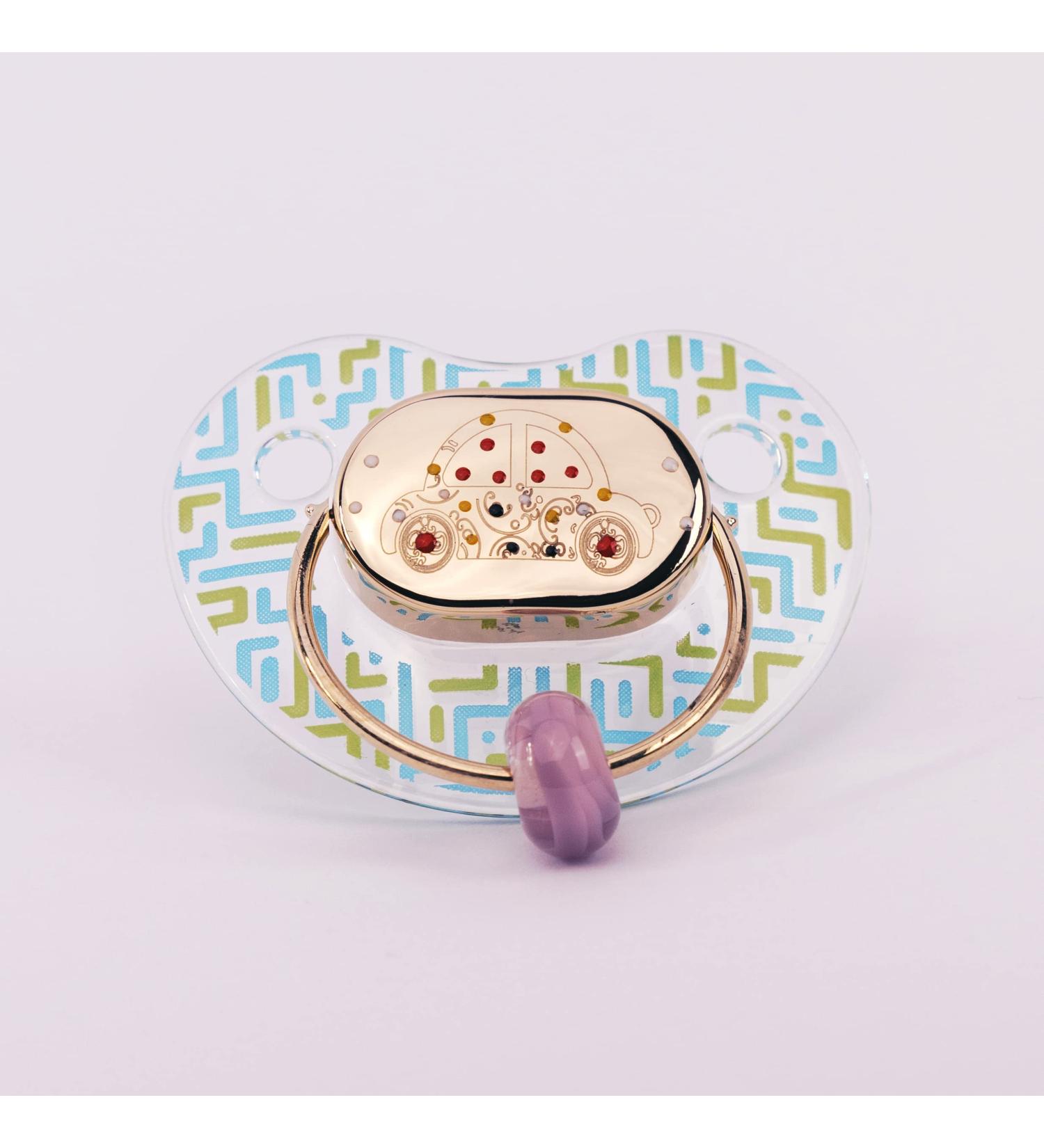 ILYAS GOLD Baby Pacifier - 14K 585 Real Gold | Perfect Christening & Birth Gift | Magic Colors - International Shipping Available - Buy Online on GoSupps.com