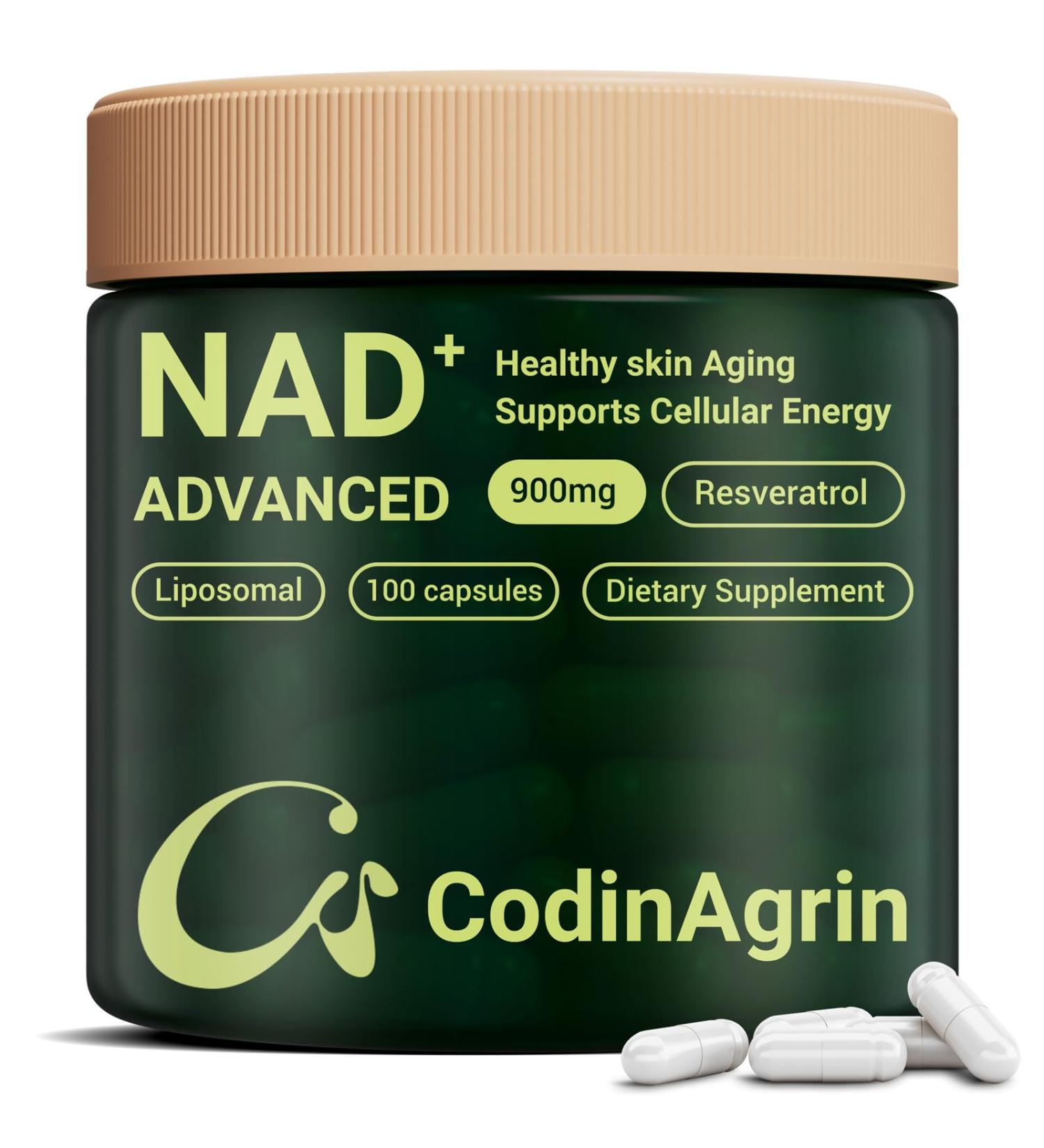 NAD+ Supplement with Resveratrol 900mg Nicotinamide Adenine Dinucleotide Complex for Cellular Energy Repair Anti-Aging & Mental Clarity Support Non-GMO Vegetarian Friendly 100 Capsules 100 Count (Pack of 1) - Buy Online on GoSupps.com