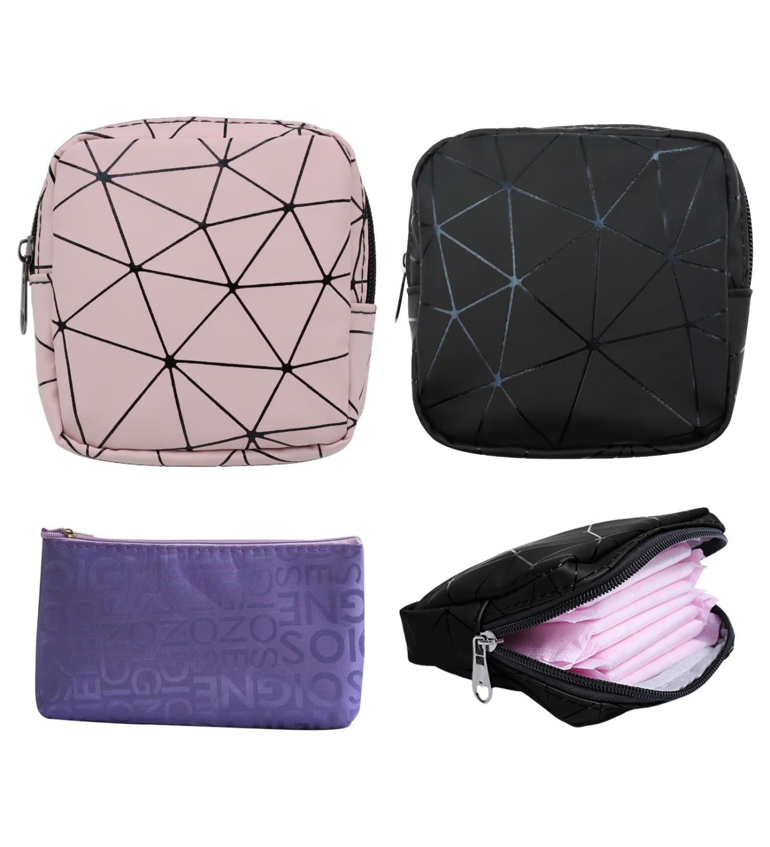 Borisca 3PC Tampon Storage Pocket - Portable Waterproof Period Bag for Women & Girls | Zippered Storage Solution - Buy Online on GoSupps.com