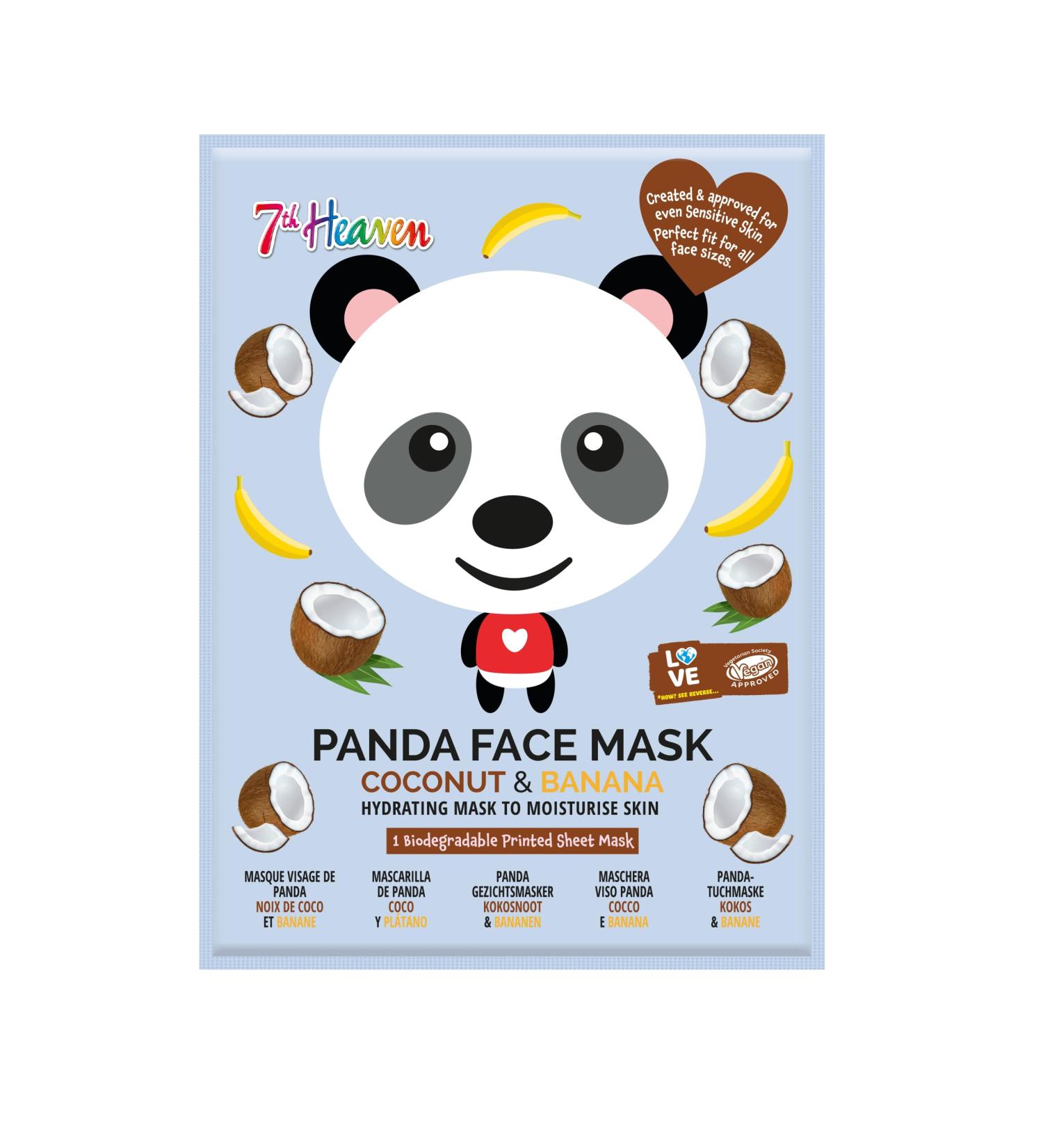 7th Heaven Panda Face Sheet Mask with Coconut & Banana to Hydrate & Moisturise Skin - Buy Online on GoSupps.com
