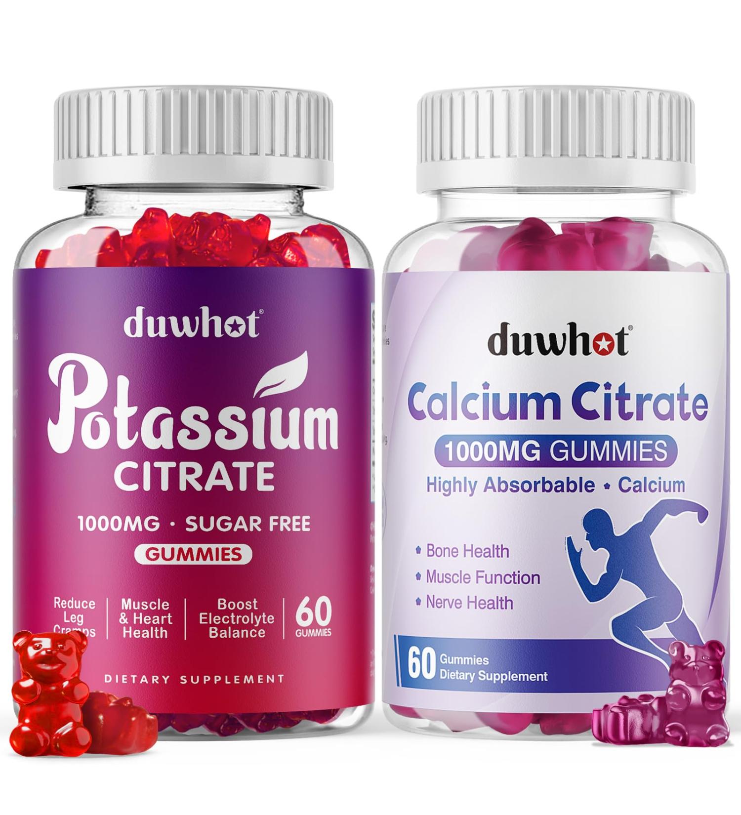 Potassium Citrate 1000mg Gummies Calcium Citrate 1000mg Gummies Support Leg Cramp Bone & Muscle Health - Buy Online on GoSupps.com
