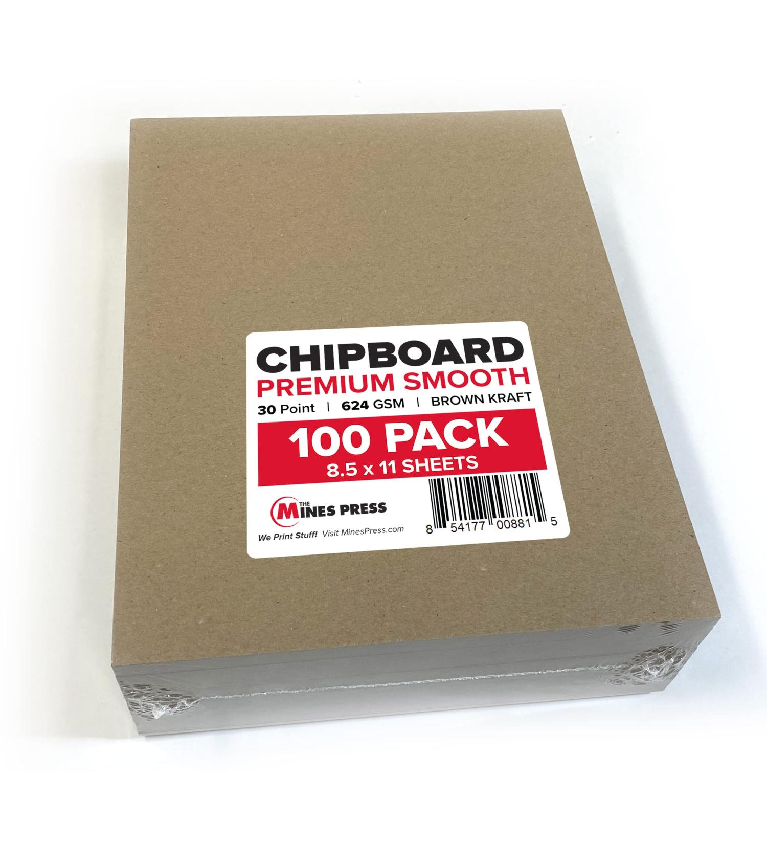Chipboard Sheets 8.5 x 11 inch - 100 Sheets of 30 Point Brown Kraft Paper Board Compatible with Cricut Machine