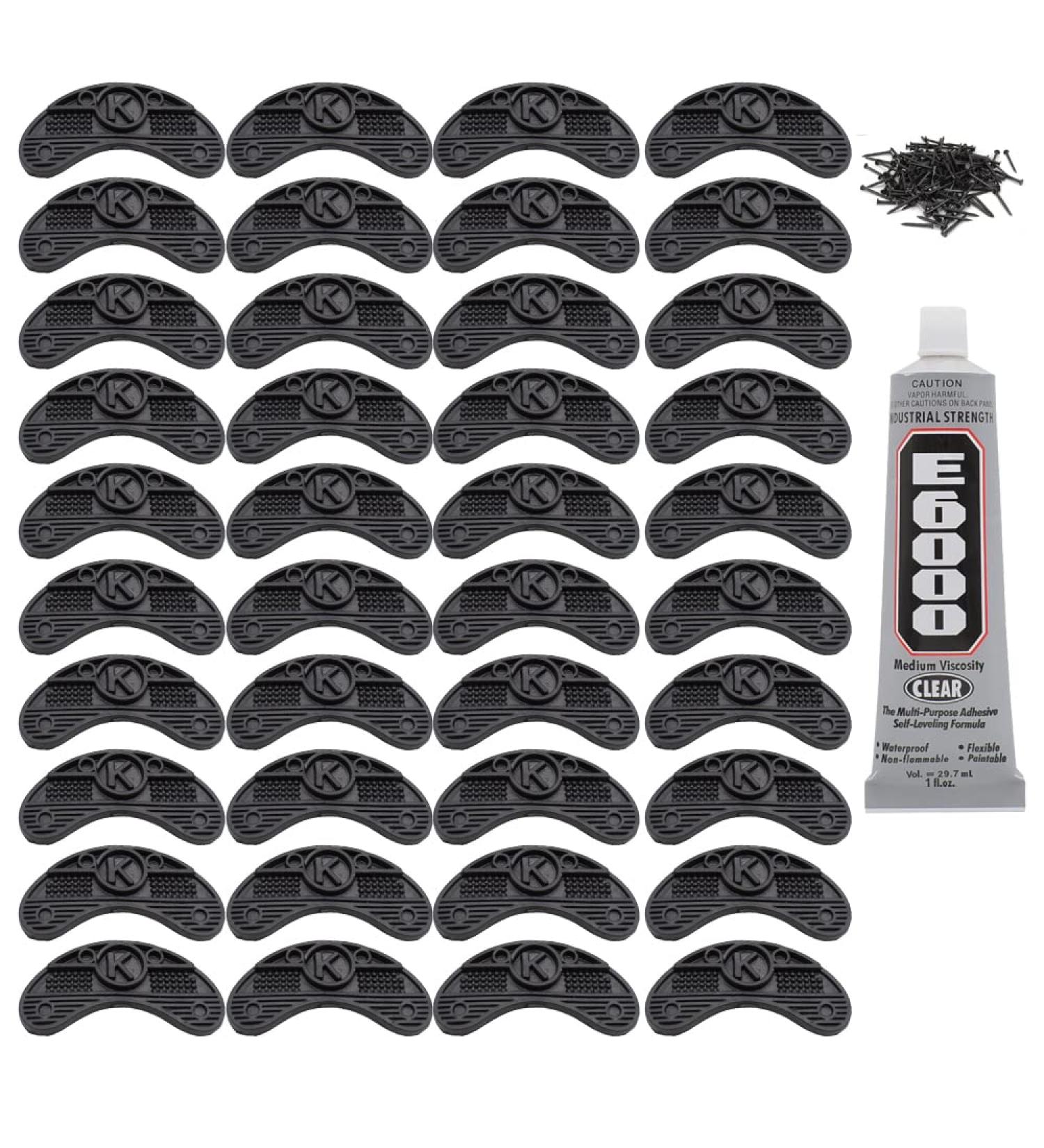 Heel Plates Shoe Heel Taps 40 PCS Black Rubber Pads with Nails and Glue - Sole Repair Pad for Shoe Heels (E6000) - Buy Online on GoSupps.com