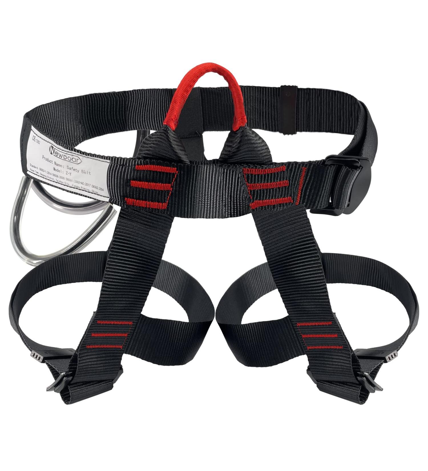 NewDoar Climbing Harness - Half Body Mountaineering Rock Climbing Gear for Rappelling, Rescuing & Tree Climbing - Black - Buy Online on GoSupps.com