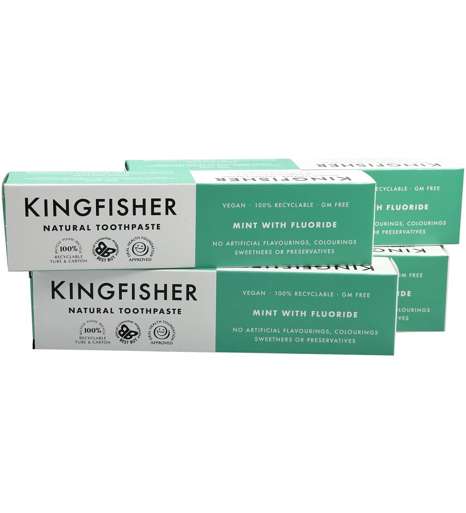  Kingfisher Kingfisher Fluoride Mint Toothpaste 100 ml Pack of 4 - Buy Online on GoSupps.com