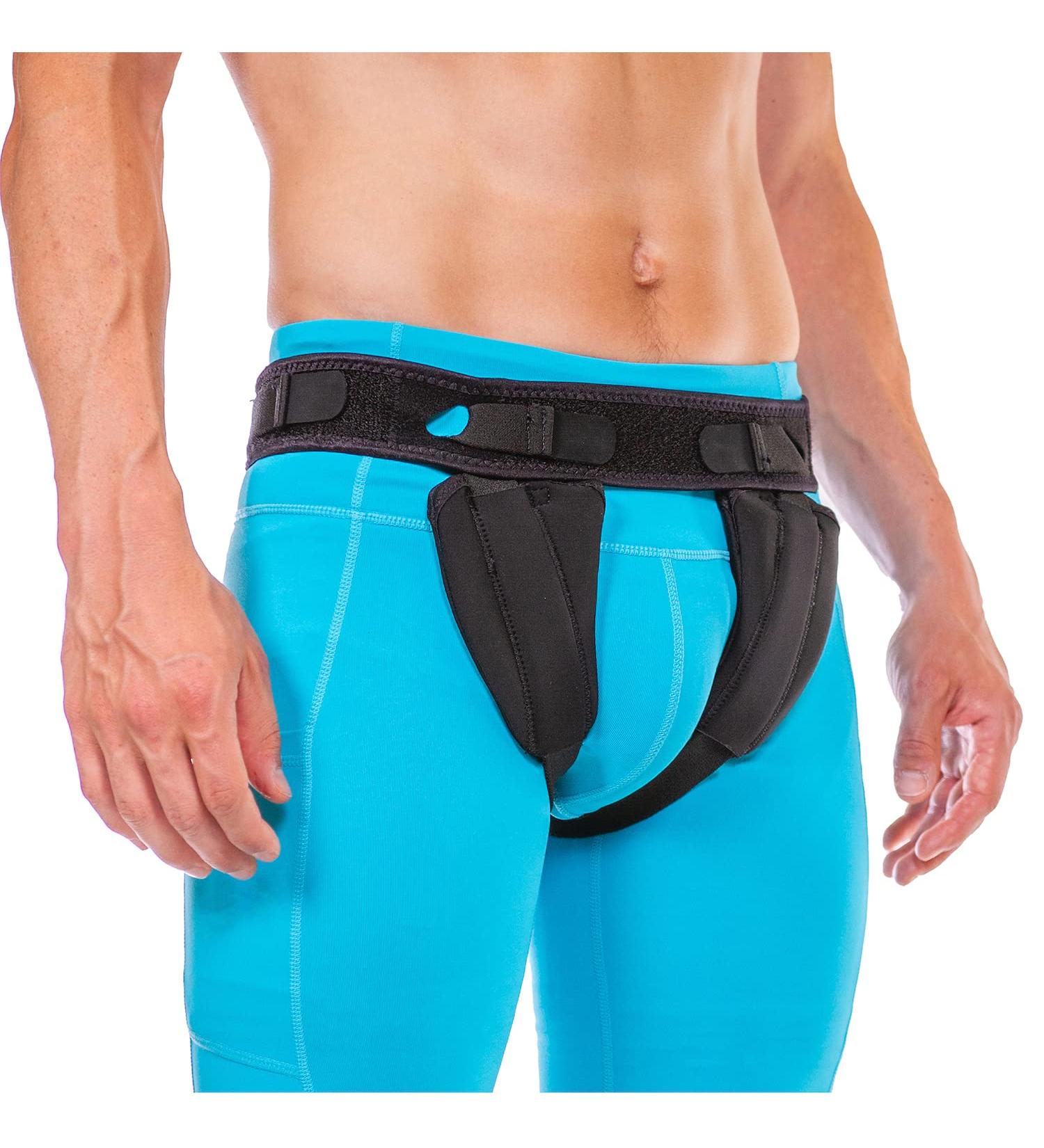 Inguinal Hernia Belt - Supportive Truss for Groin Pain Relief - Removable Compression Pads - Men and Women (M) - Buy Online on GoSupps.com