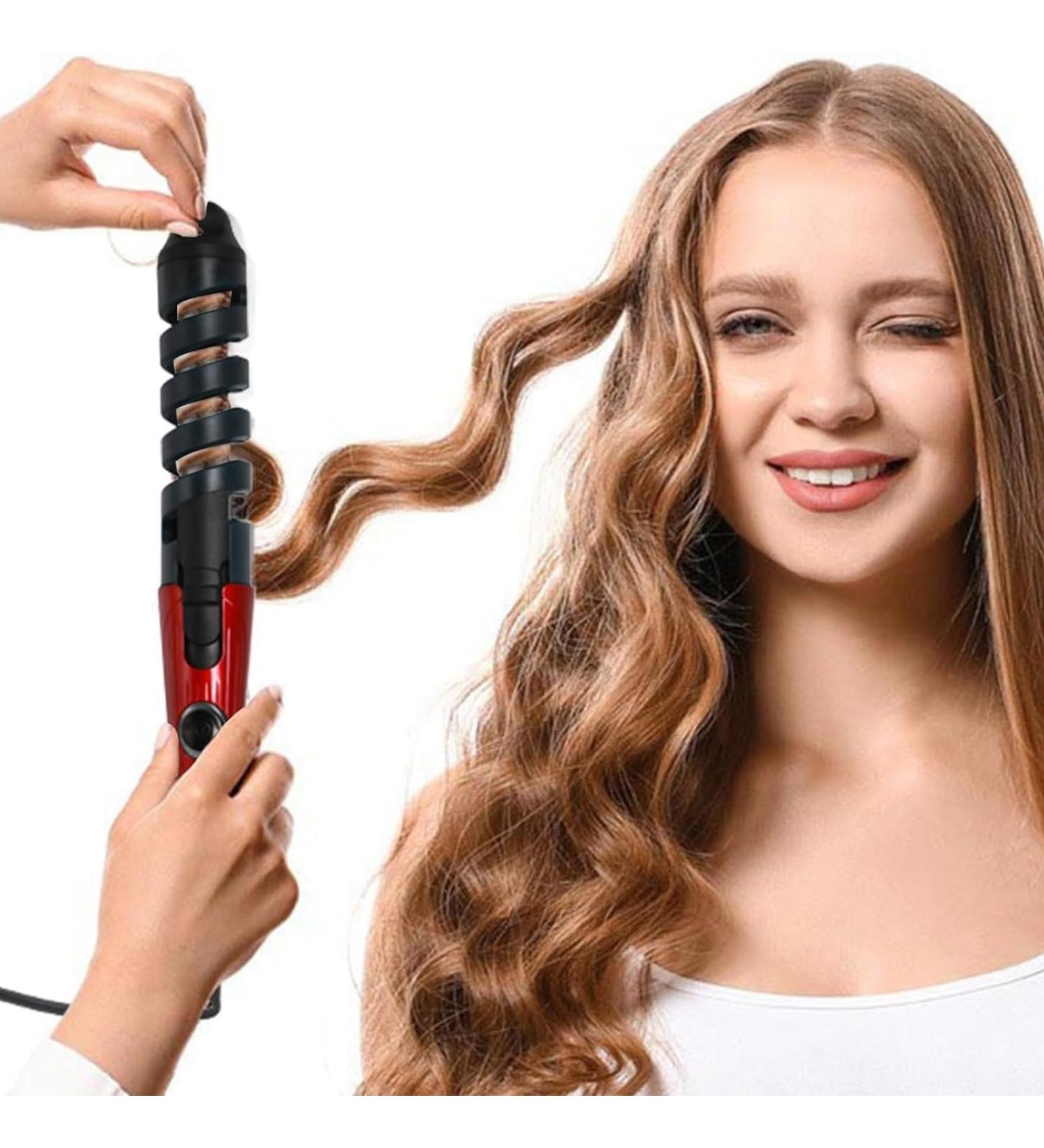 Automatic Curling Iron - Ceramic Auto Hair Curler | Electric Spiral Curler for Healthy Hair (Red - Buy Online on GoSupps.com