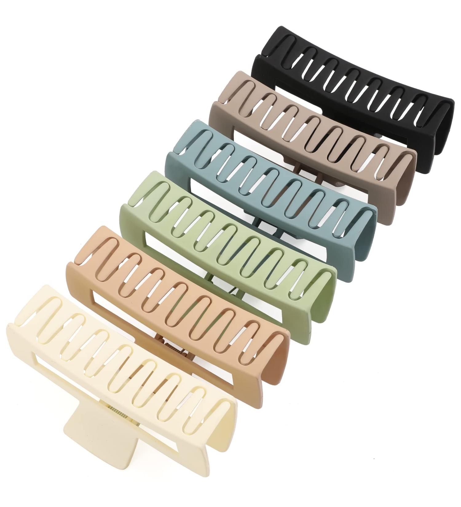 6 Pack XL Hair Claw Clips - 5 Inch Rectangular Claw Clip for Long Thick Hair - Strong Hold Non-slip - Hair Styling Accessories for Women - Gifts - Buy Online on GoSupps.com