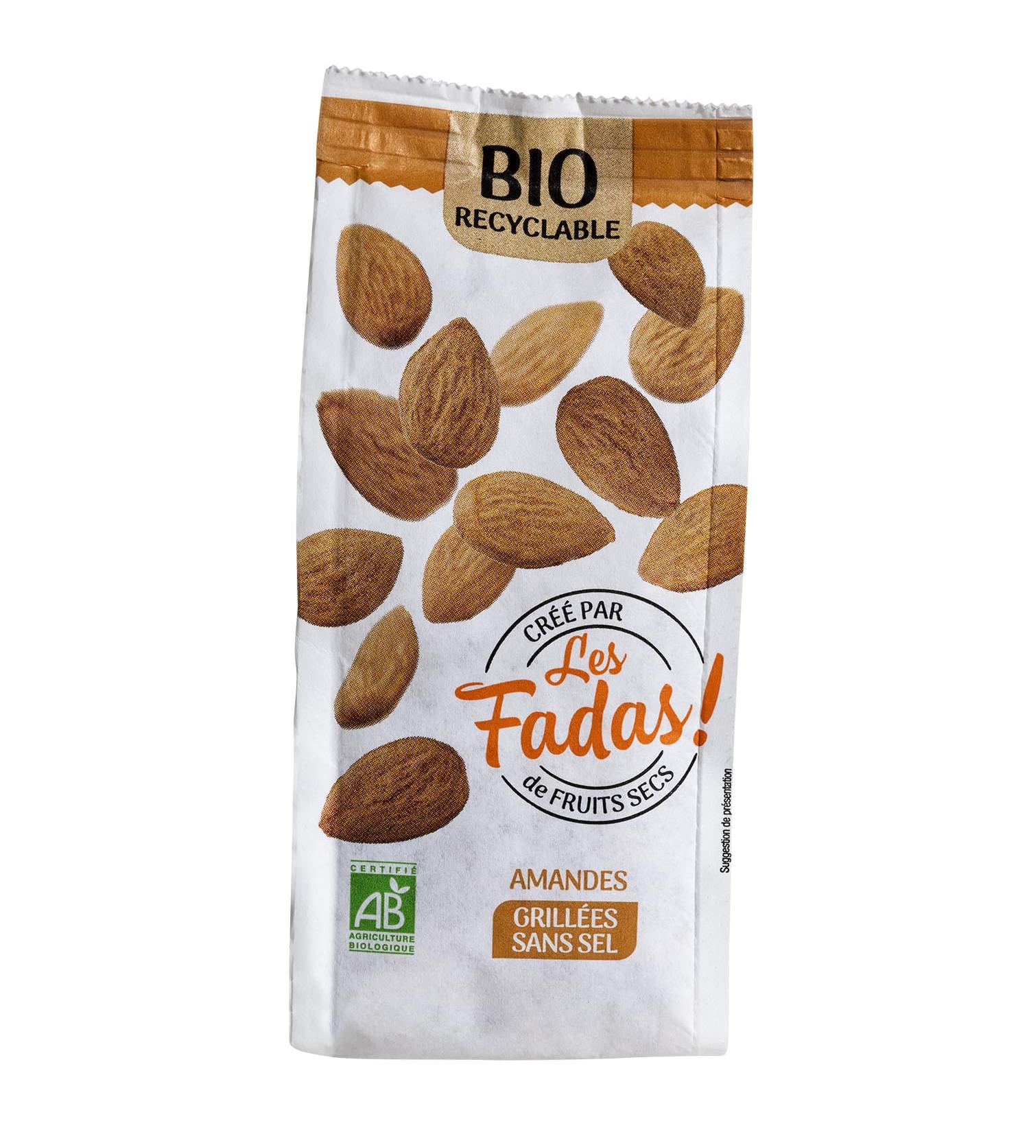 Les Fadas - Organic Salt-Free Roasted Almonds 125 g - Buy Online on GoSupps.com