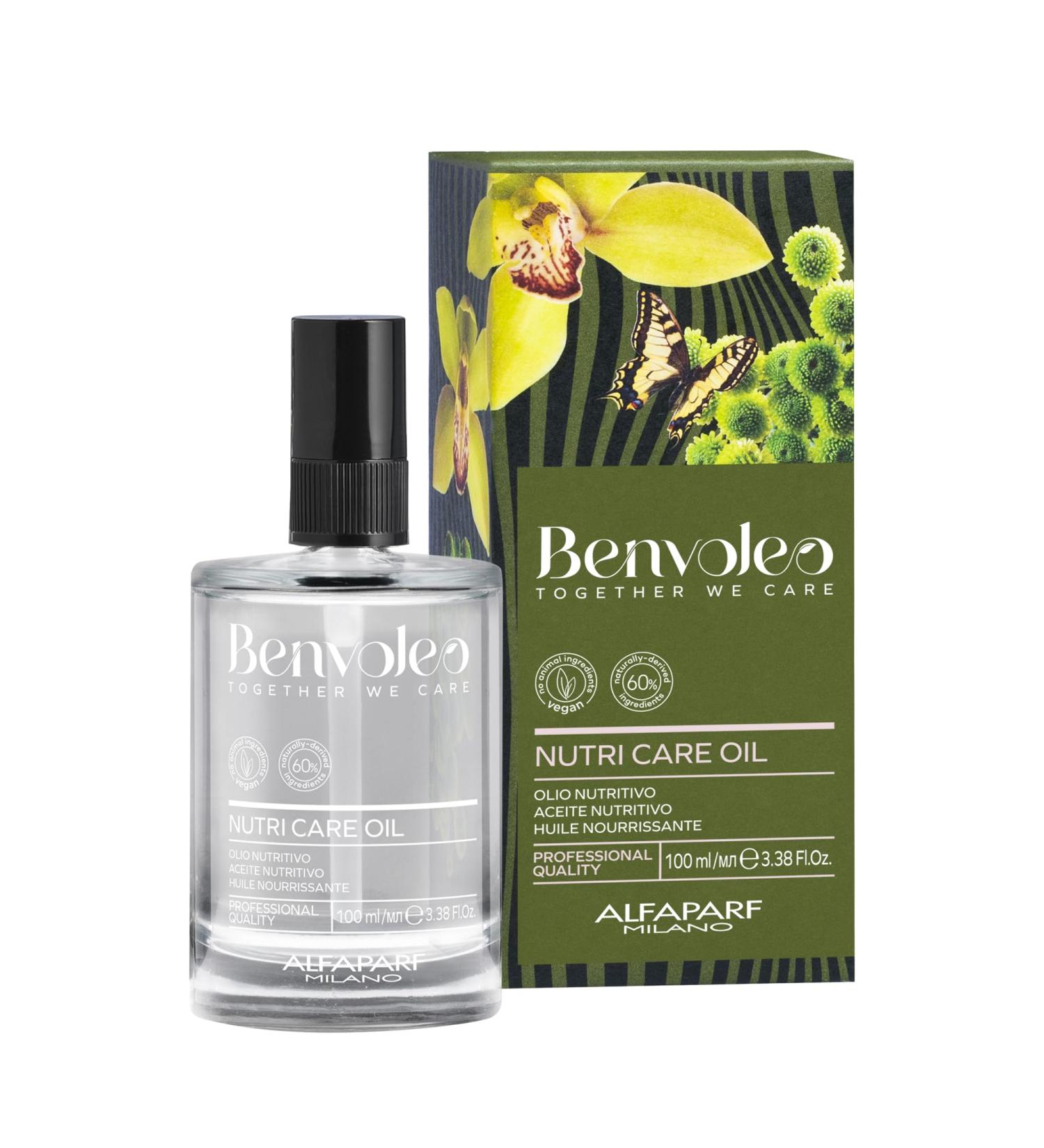 Alfaparf Milano Benvoleo Nutri Care Oil - Vegan Hair Care for All Types Sulfate & Paraffin Free Shine & Hydration 3.38 FL Oz - Buy Online on GoSupps.com