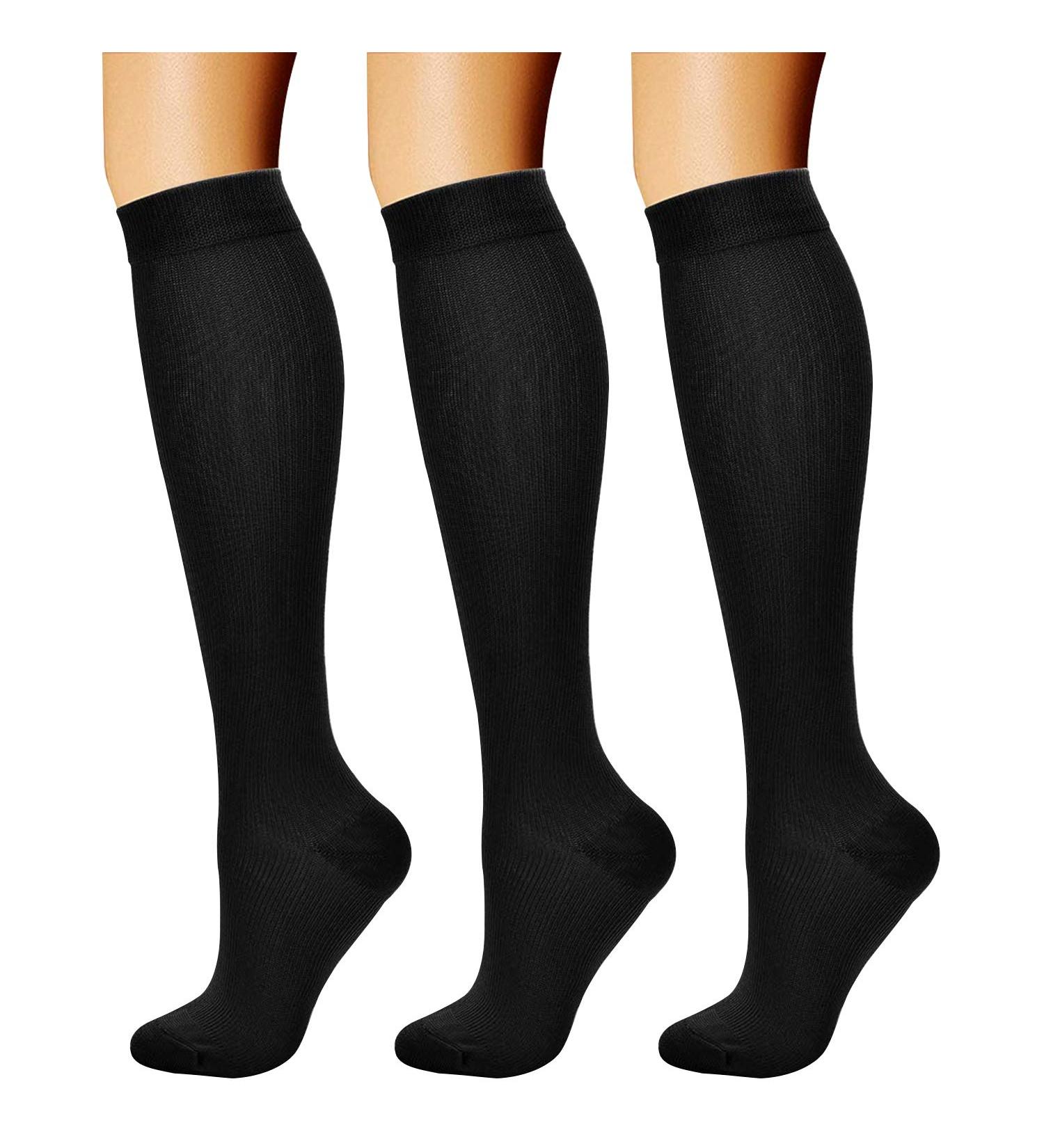 Charmking Compression Socks (3 Pairs) 15-20mmHg for Women & Men - Ideal for Athletic Running & Cycling - Small-Medium - Black - Buy Online on GoSupps.com