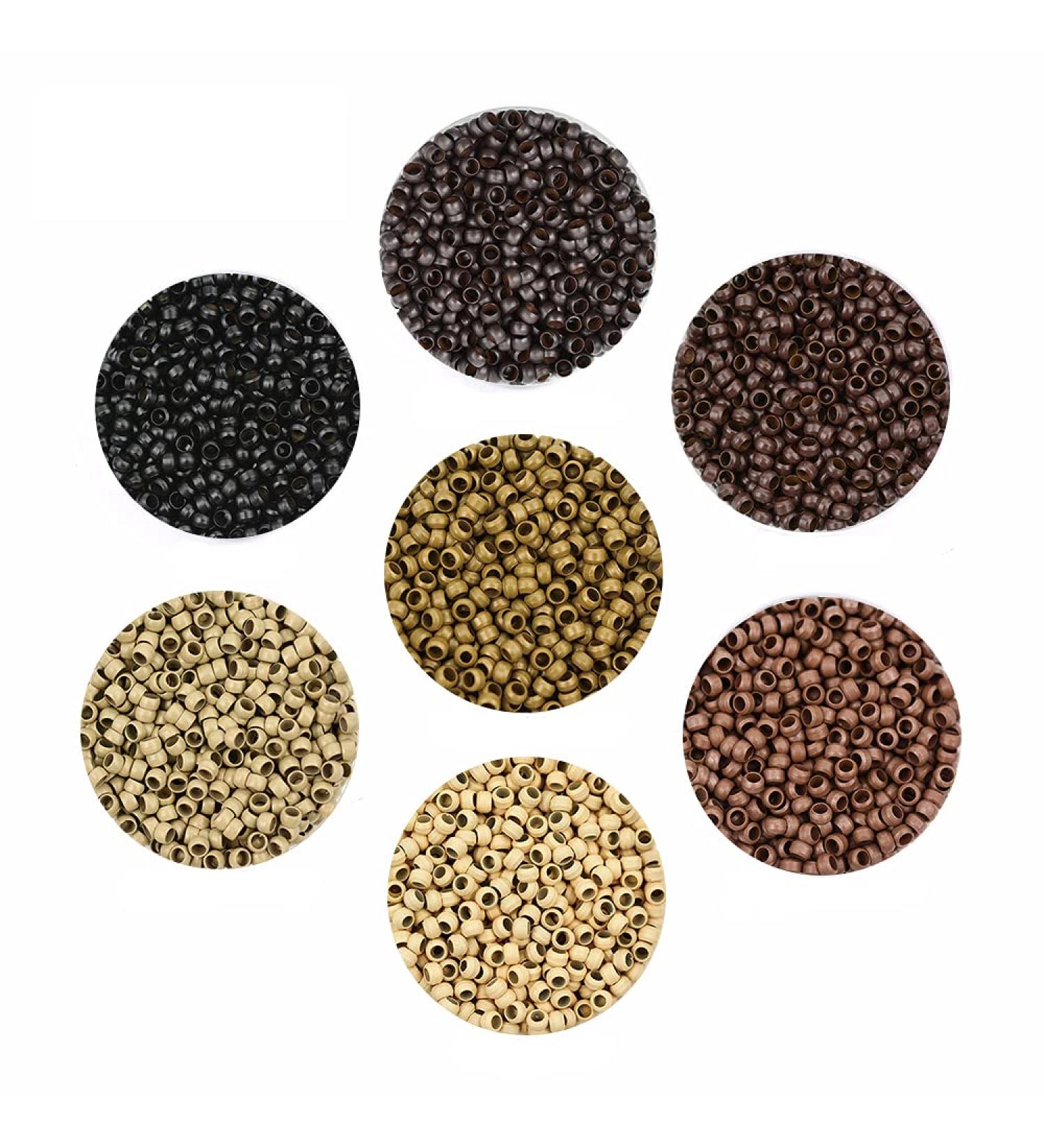 1000pcs 2.5mm Copper Nano Rings Beads Hair Extension Nano Rings Beads (Brown) 1000pcs Brown - Buy Online on GoSupps.com