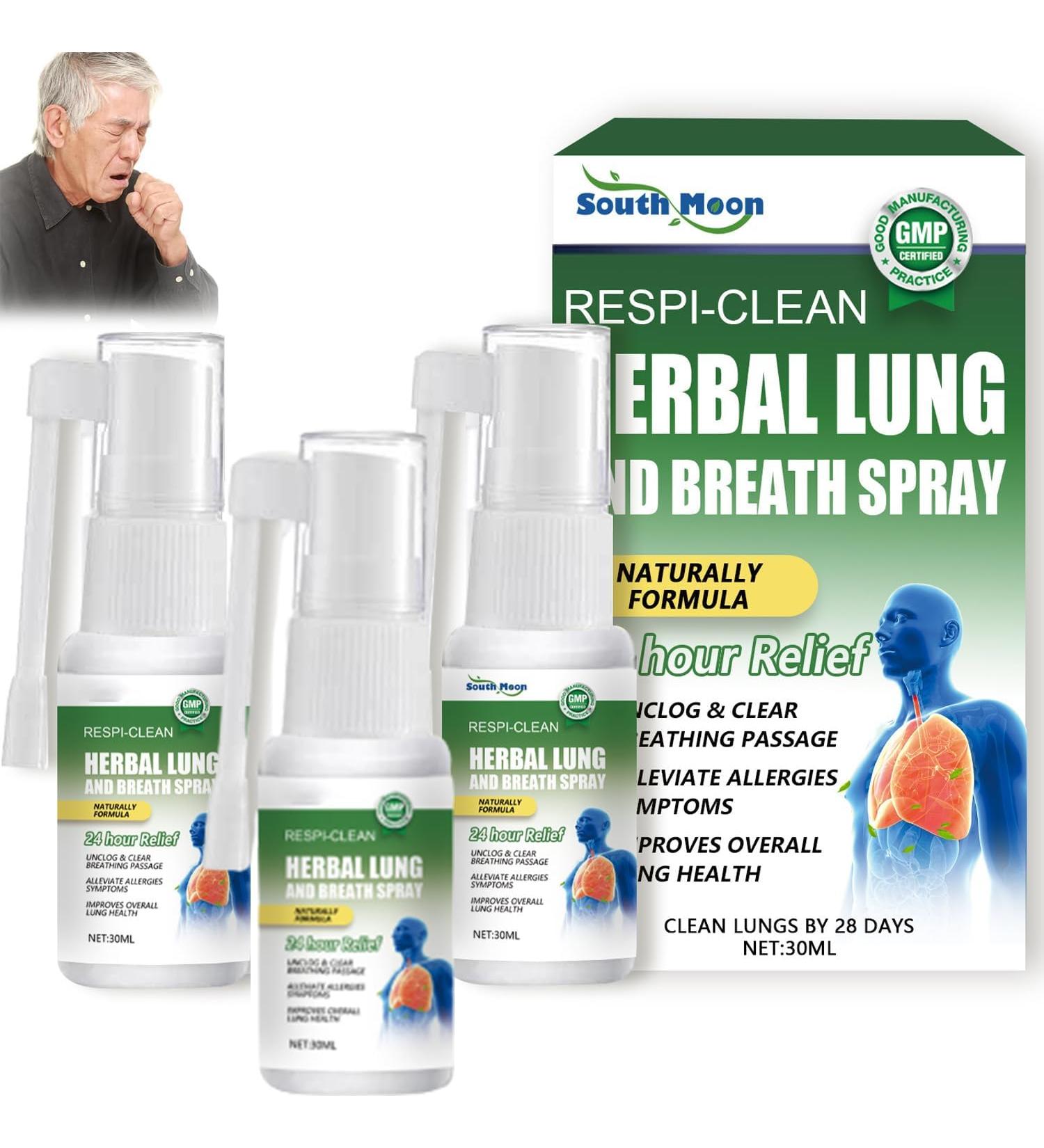 3 Pcs Furzero Respiclean Herbal Lung and Breath Spray Herbal Lung Cleansing Spray Herbal Lung Cleanse Spray Relieve Body Discomfort Herbal Mist for Lung Discomfort - Buy Online on GoSupps.com