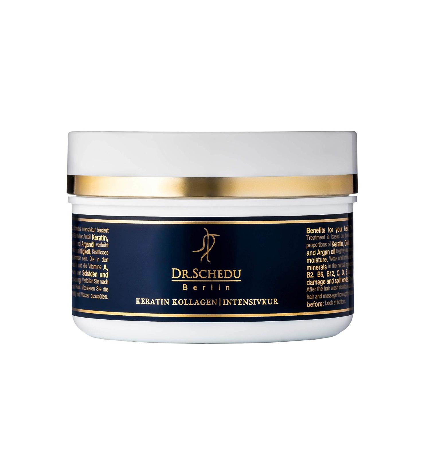 Dr. Schedu Berlin Keratin Collagen Intensive Cure 200ml | Argan Oil Jojoba Oil Shea Butter Aloe Vera | Silicone-Free & Cruelty-Free Hair Treatment - Buy Online on GoSupps.com