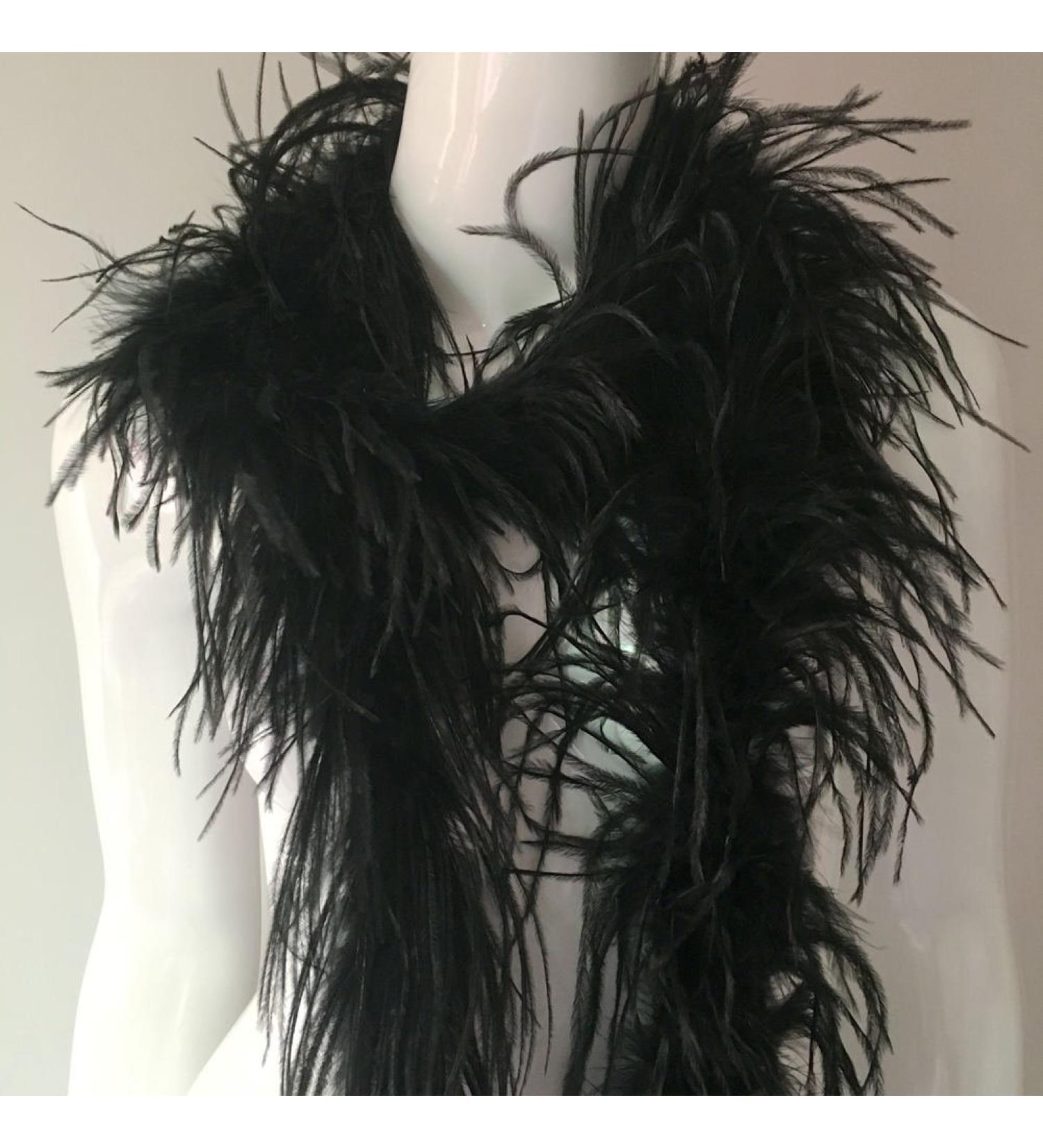 Shekyeon 2 Yard Ostrich Feather Boa - Black Costume Decoration Craft - Buy Online on GoSupps.com