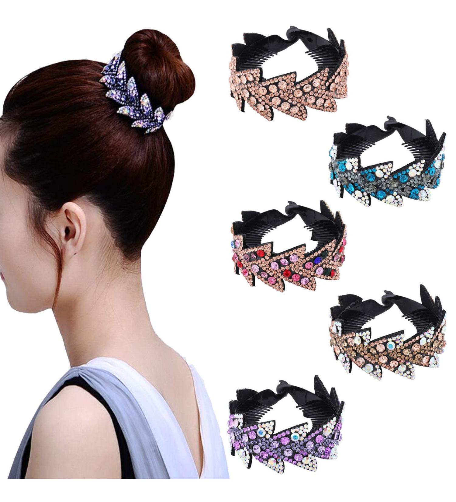 AWAYTR Rhinestone Resin Hair Clip - 5 Pack Half-Balloon Hairpin Hair Claws Set for Women - Buy Online on GoSupps.com