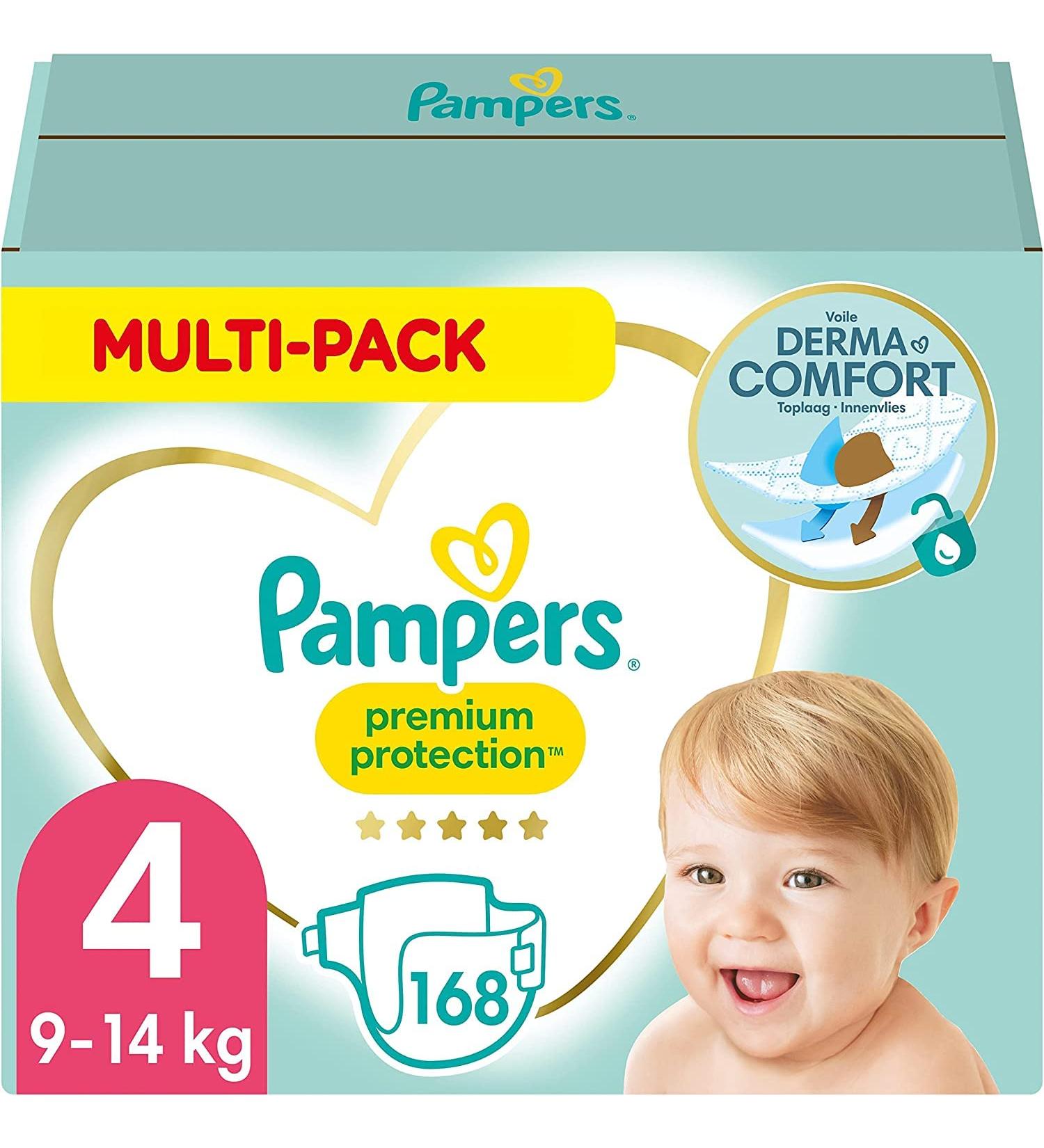 Pampers Baby Diapers Size 4 (9-14kg) Premium Protection 168 Pieces Old Version Size 4 (168 Pieces) OLD