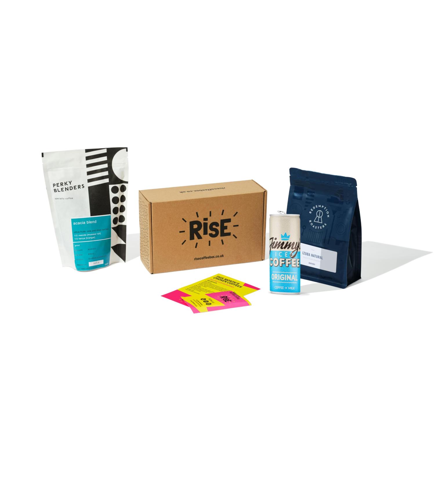 RISE Coffee Box | 2 x 250g of Ethically Sourced 100% Arabica - Whole Bean | Medium Roast Coffee Beans | Coffee Gift - Buy Online on GoSupps.com