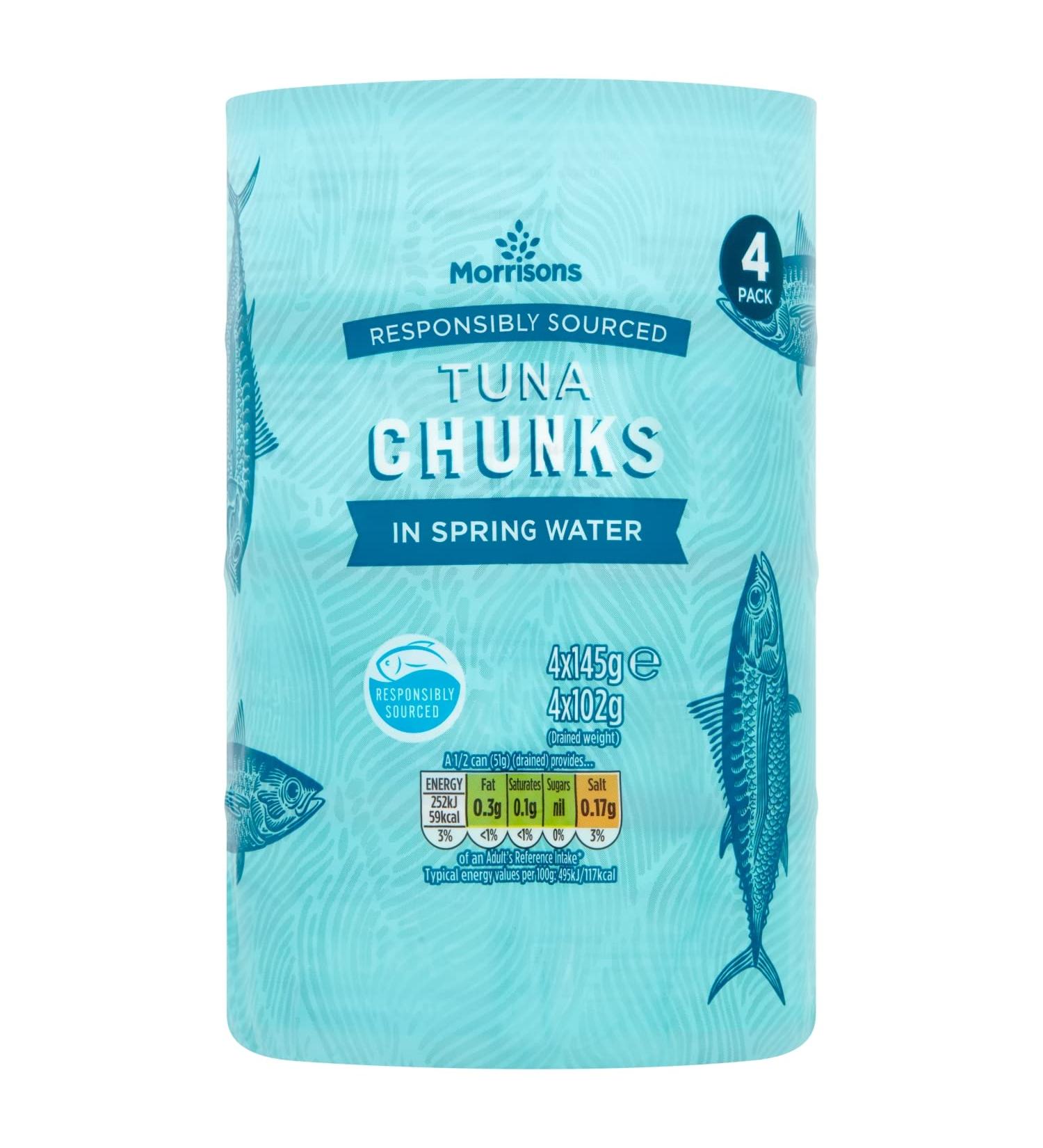 Morrisons Tuna Chunks In Spring Water 4 x 145g