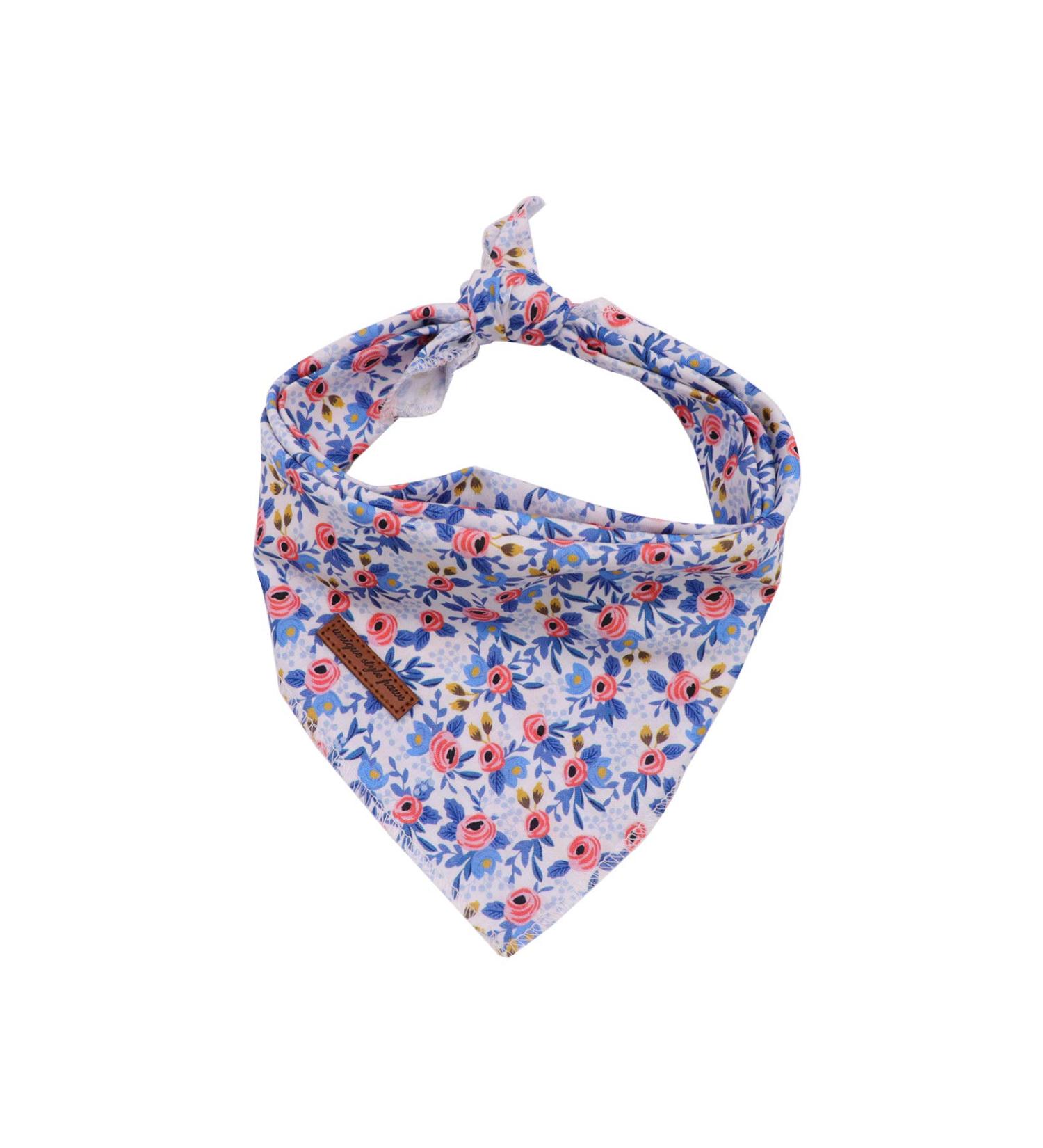 Buy Unique Style Paws Dog Ceal - Washable Cotton Neck Triangle for Small & Large Dogs and Cats (1 Pack) - Blue Flower Design - Buy Online on GoSupps.com
