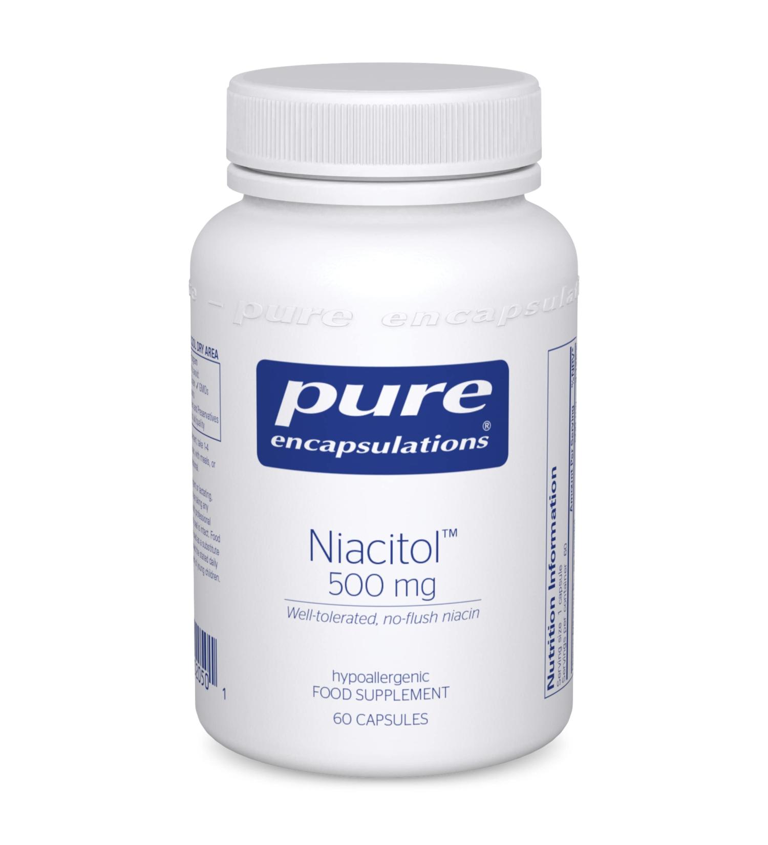 Pure Encapsulations Niacitol 500mg - No-Flush Niacin for Metabolism Support - 60 Capsules - Buy Online on GoSupps.com