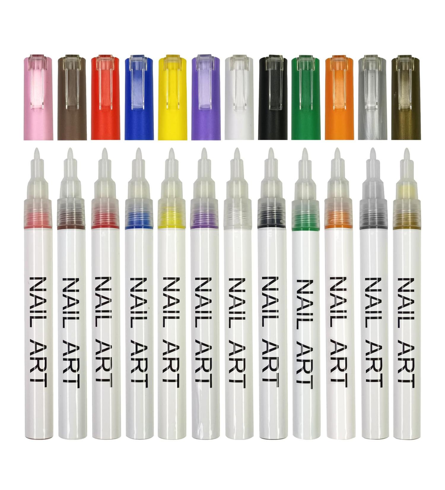 12Pcs Nail Tip Nail Art Pen Nail Dotting Pen Colorful Drawing Painting Liner Pen Nail Art Pen Set for Nail Art Nail Decoration Pen - Buy Online on GoSupps.com